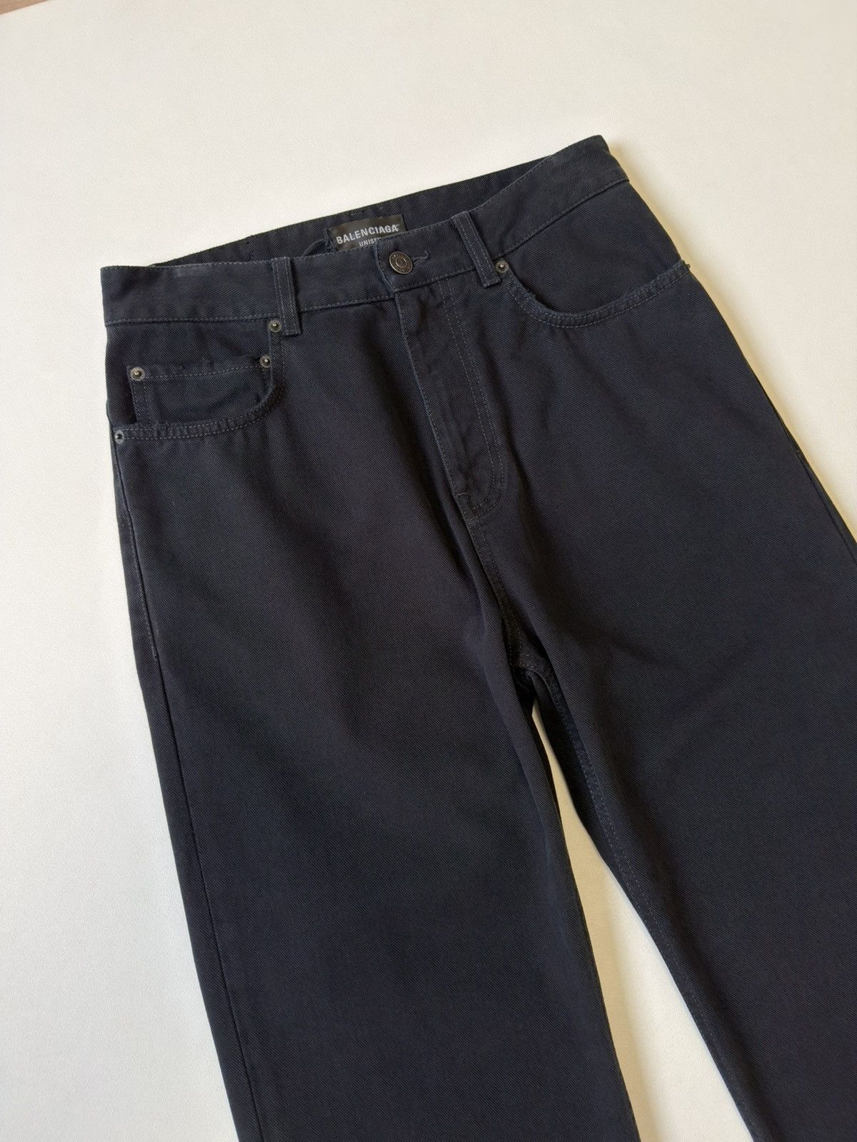 Balenciaga ‘Heel Bite’ Soft Black Left Hand Denim Jeans Size US 30 / EU 46 - 10 Thumbnail