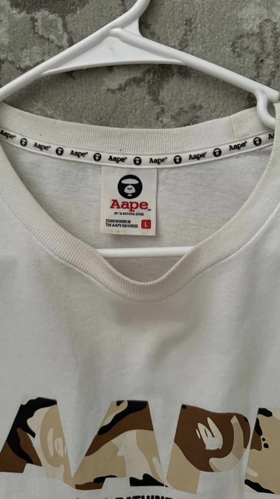 Aape AAPE BAPE Camo Logo Tee White Large Authentic Size US L / EU 52-54 / 3 - 3 Thumbnail