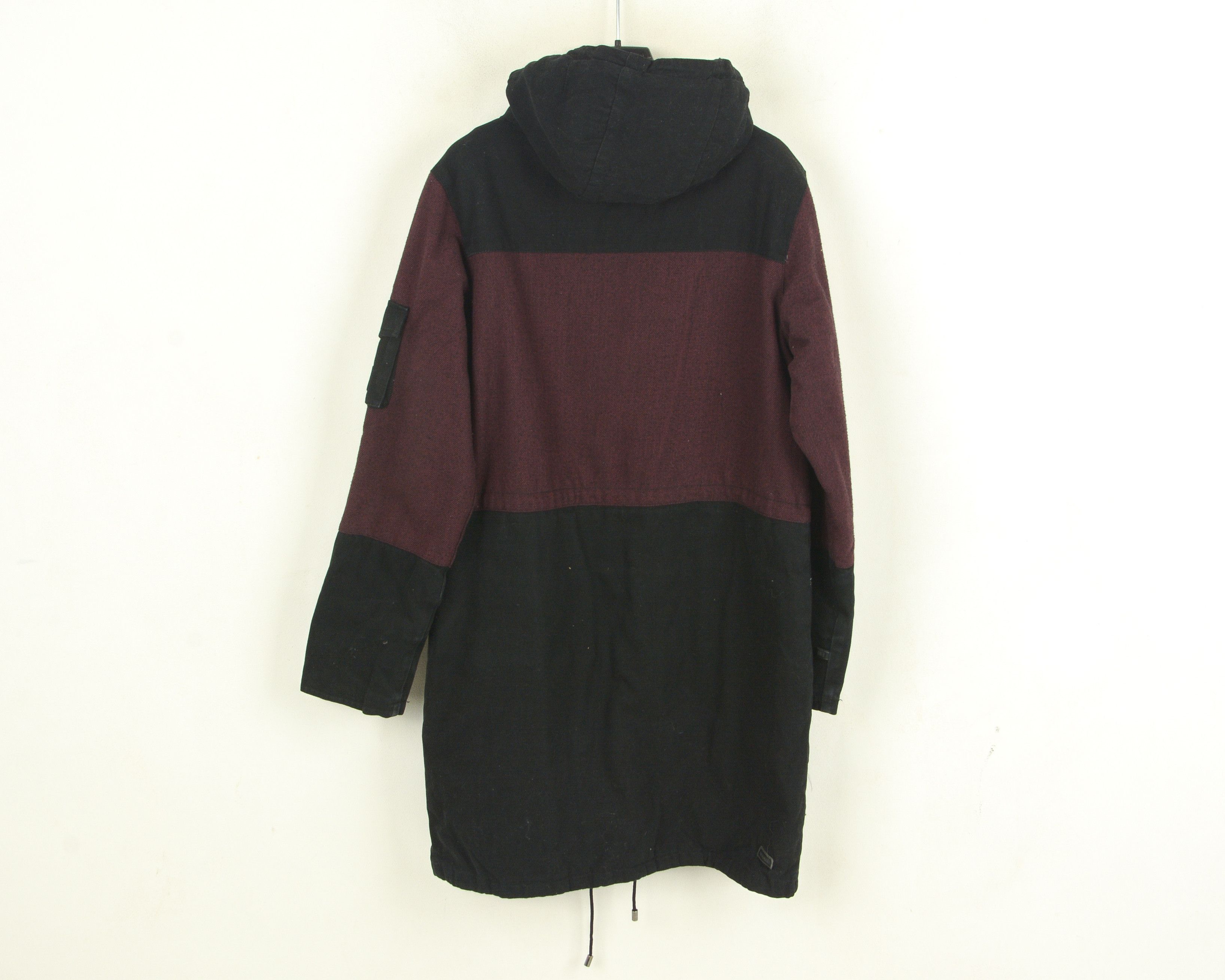 Makia Coat Parka Outerwear Jacket Women Hooded XS Black Burgundy Size XS / US 0-2 / IT 36-38 - 3 Thumbnail