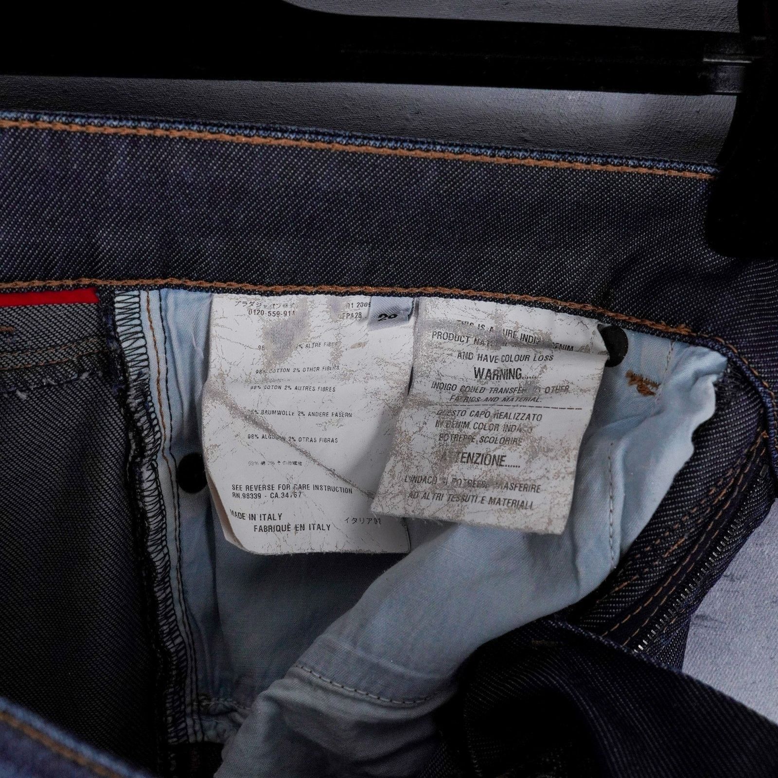 Prada Vintage prada raw dark blue womens contour fit pants jeans Size 26" / US 2 / IT 38 - 9 Thumbnail