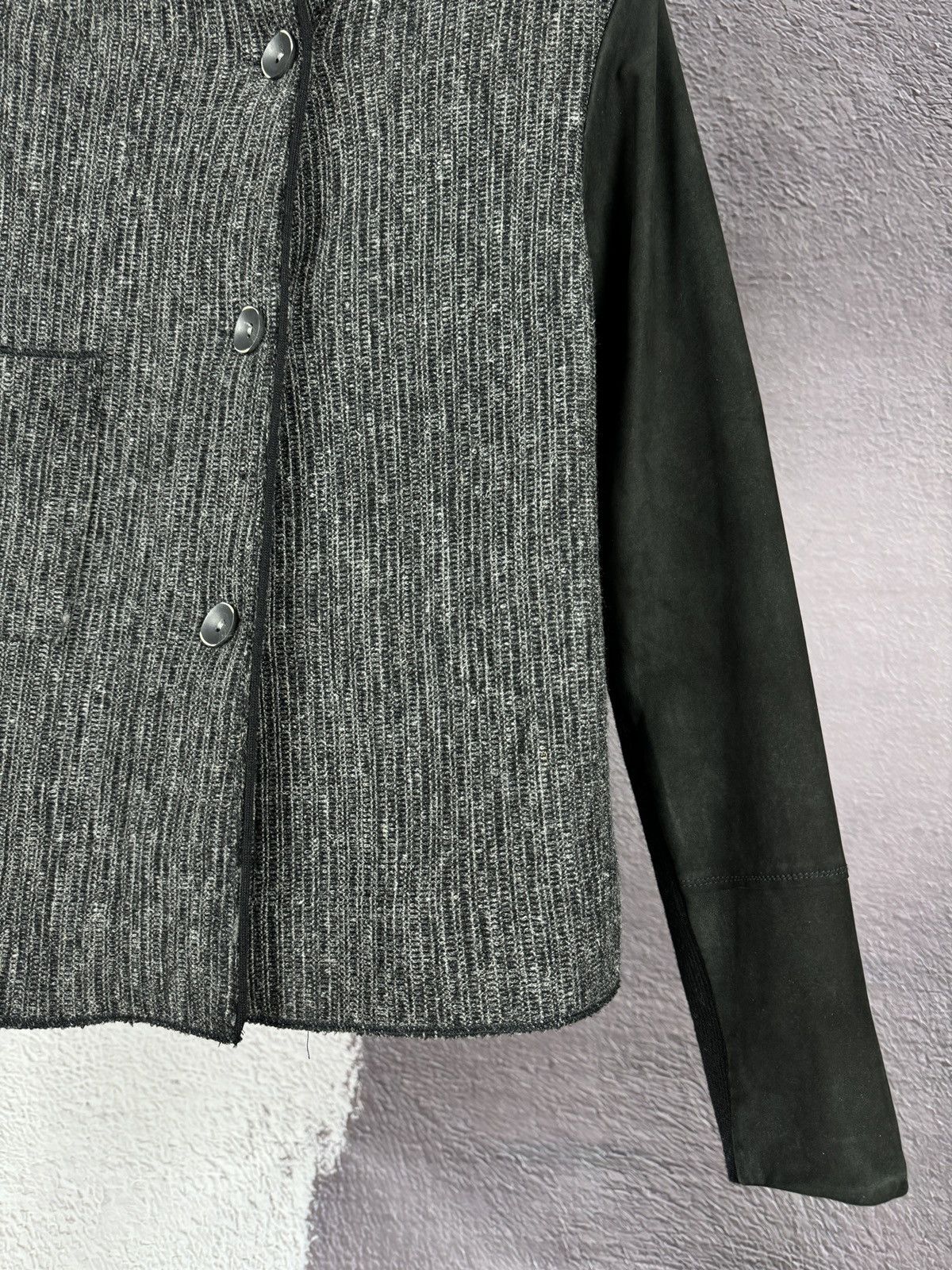 Transit × Transit Uomo Transit Par Such wool linen jacket with leather sleeve Size M / US 6-8 / IT 42-44 - 6 Thumbnail