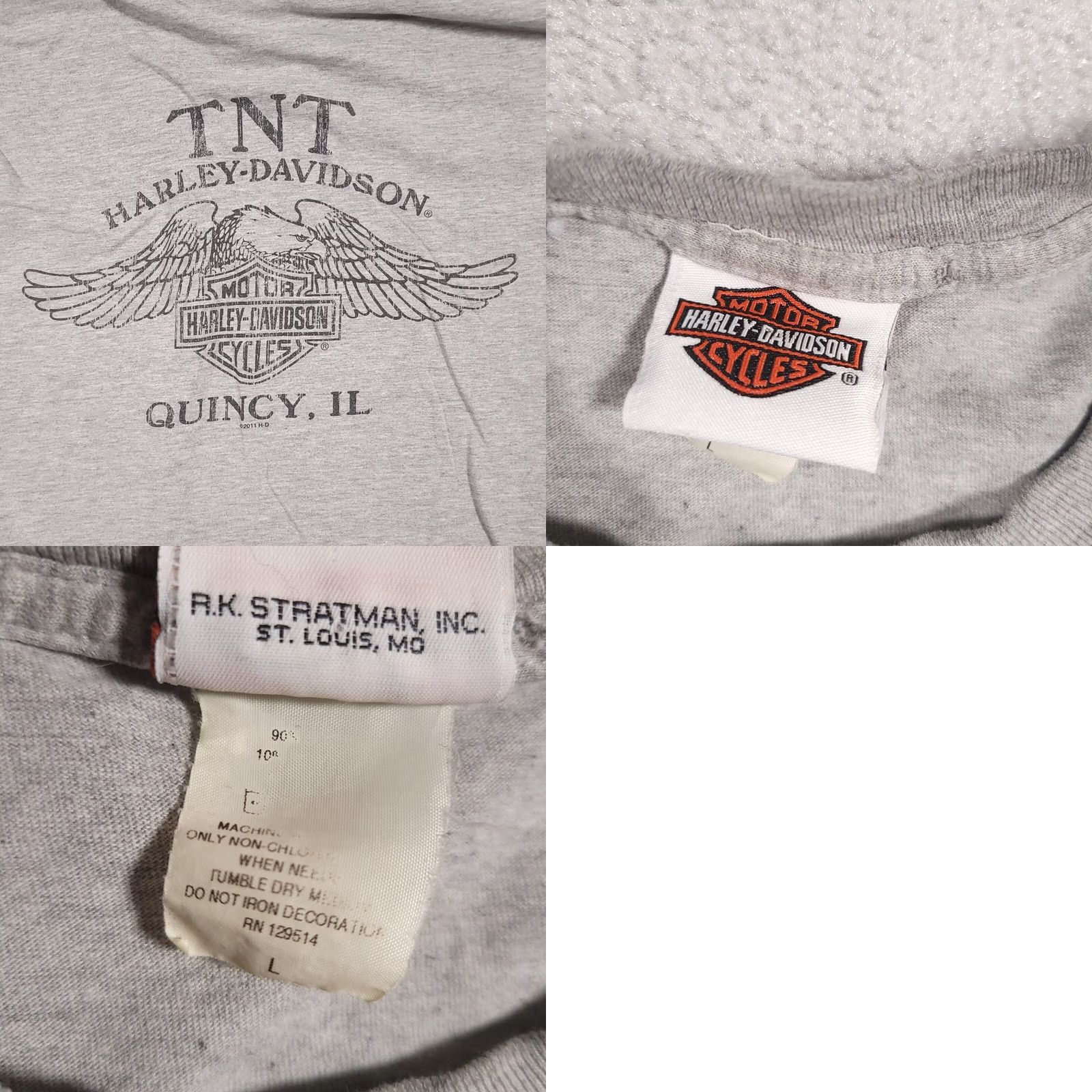 Harley Davidson Harley-Davidson Shirt Mens Large Red Gray Short Sleeve Motorcycle Freedom Eagle Size US L / EU 52-54 / 3 - 10 Thumbnail