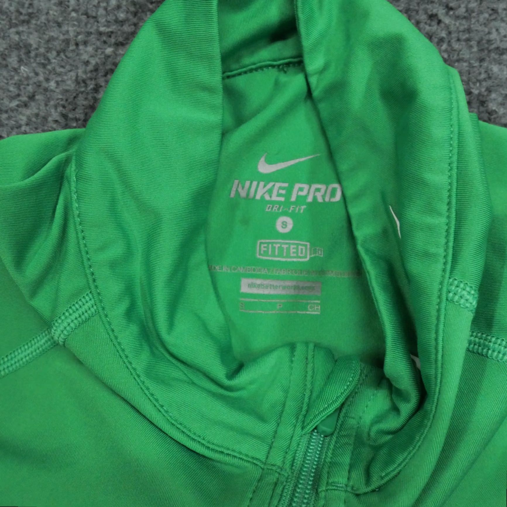Nike Nike Shirt Womens XL Green Dri-FIT Pro Long Sleeve Mock Neck Zip Thumb Holes Casual Pullover Size XL / US 12-14 / IT 48-50 - 5 Thumbnail