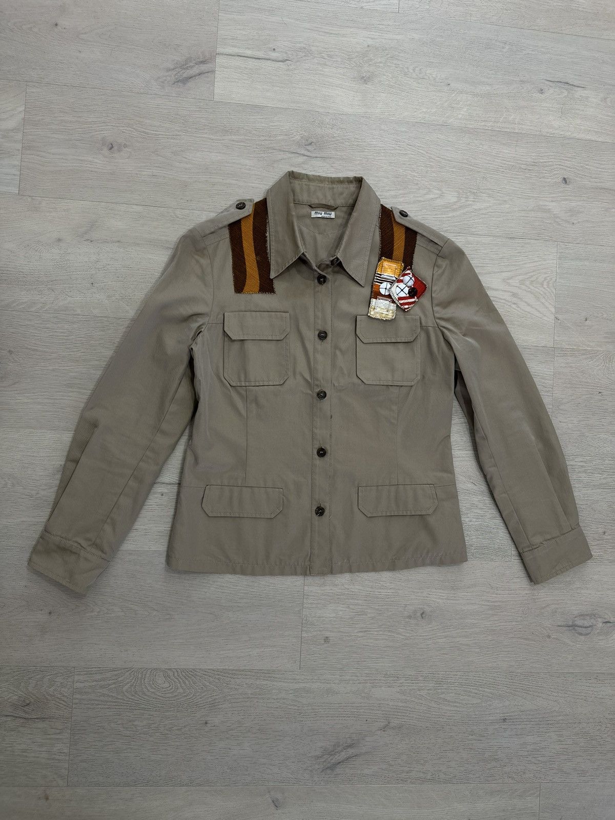 image of Miu Miu Vintage Jacket in Brown, Women's (Size Medium)
