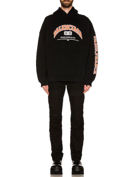 Balenciaga BALENCIAGA Maison Wide Fit Hoodie XL Black Orange White Size US XL / EU 56 / 4 - 2 Thumbnail