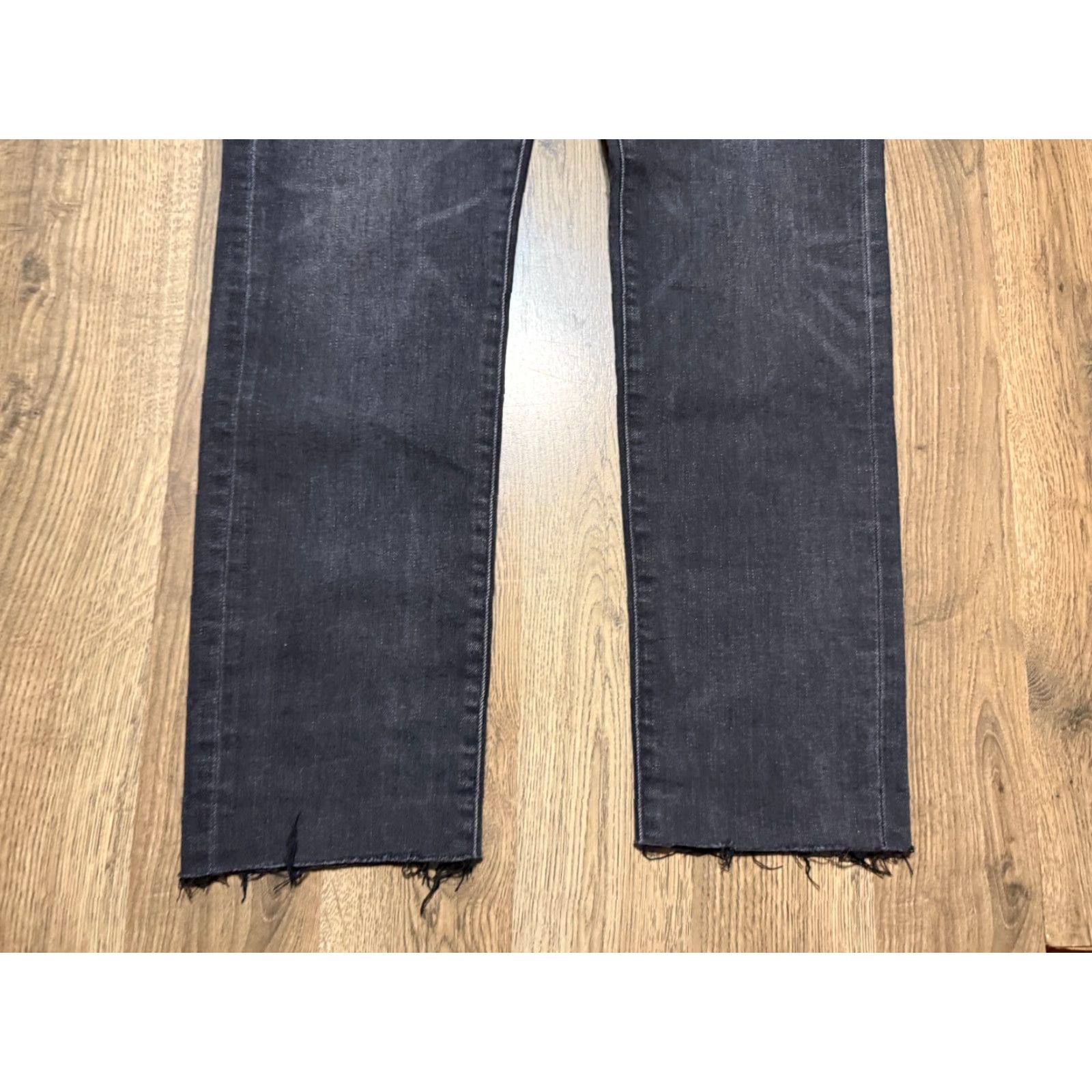 American Eagle Outfitters American Eagle Jeans Men Size 30x34 Black Denim Straight Leg Raw Hem Button 5-Pocket Design Jeans Mens Regular Rise Mid Inseam 34 Size US 30 / EU 46 - 2 Thumbnail