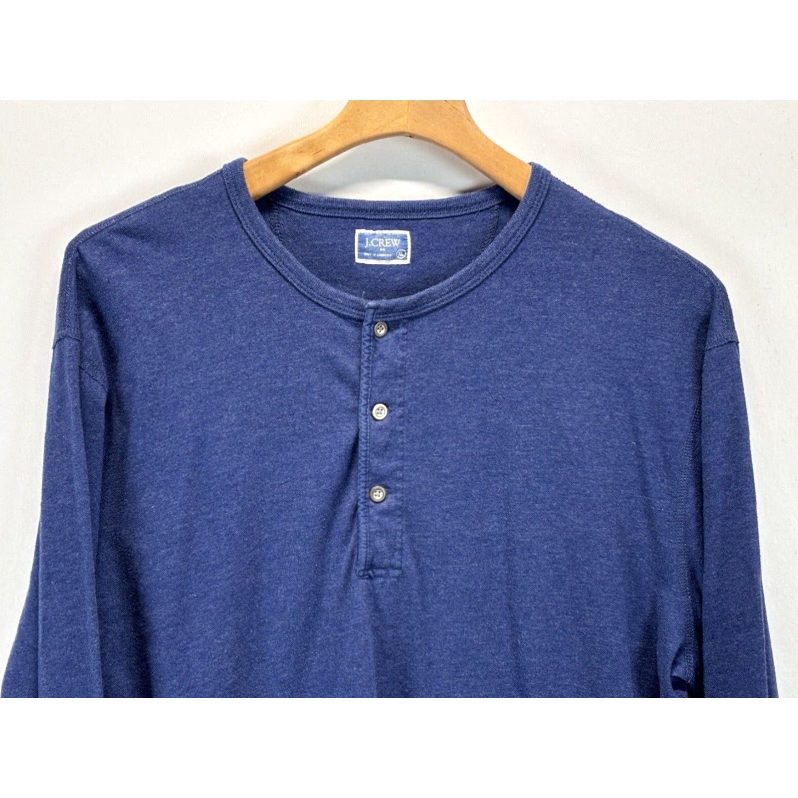 J.Crew J. Crew Long Sleeve Henley Shirt Blue Adult XL Cotton Blend Mens Size US XL / EU 56 / 4 - 3 Thumbnail