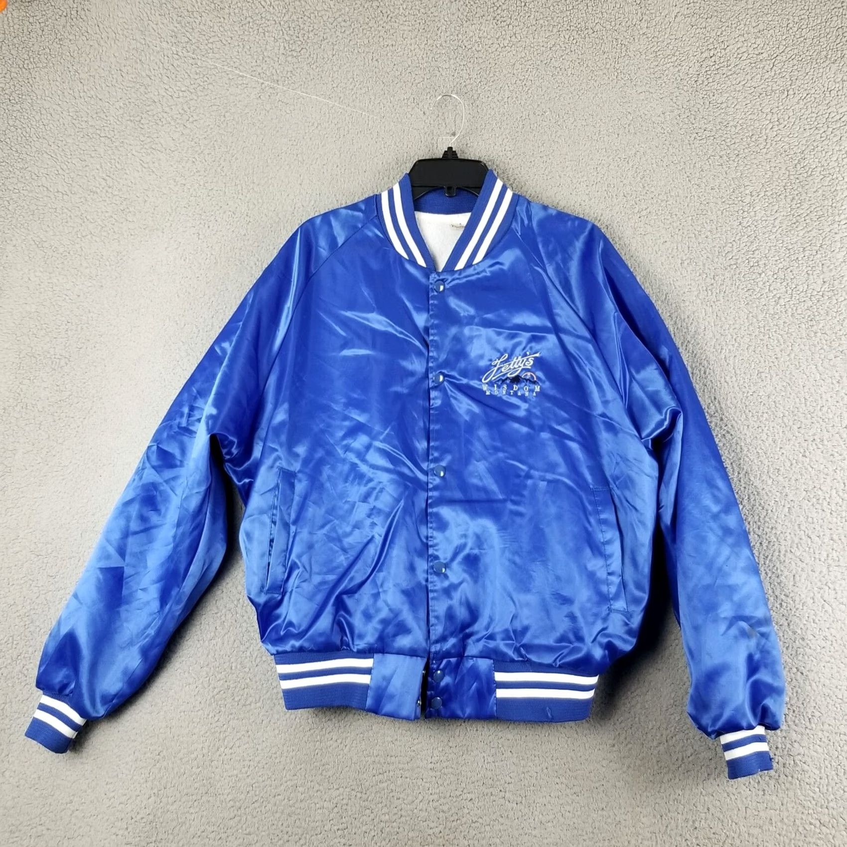 Vintage VINTAGE MONTANA SATIN BOMBER Men XL Blue Jacket 80s 90s Hunting USA Animals Mens Size US XL / EU 56 / 4 - 4 Thumbnail