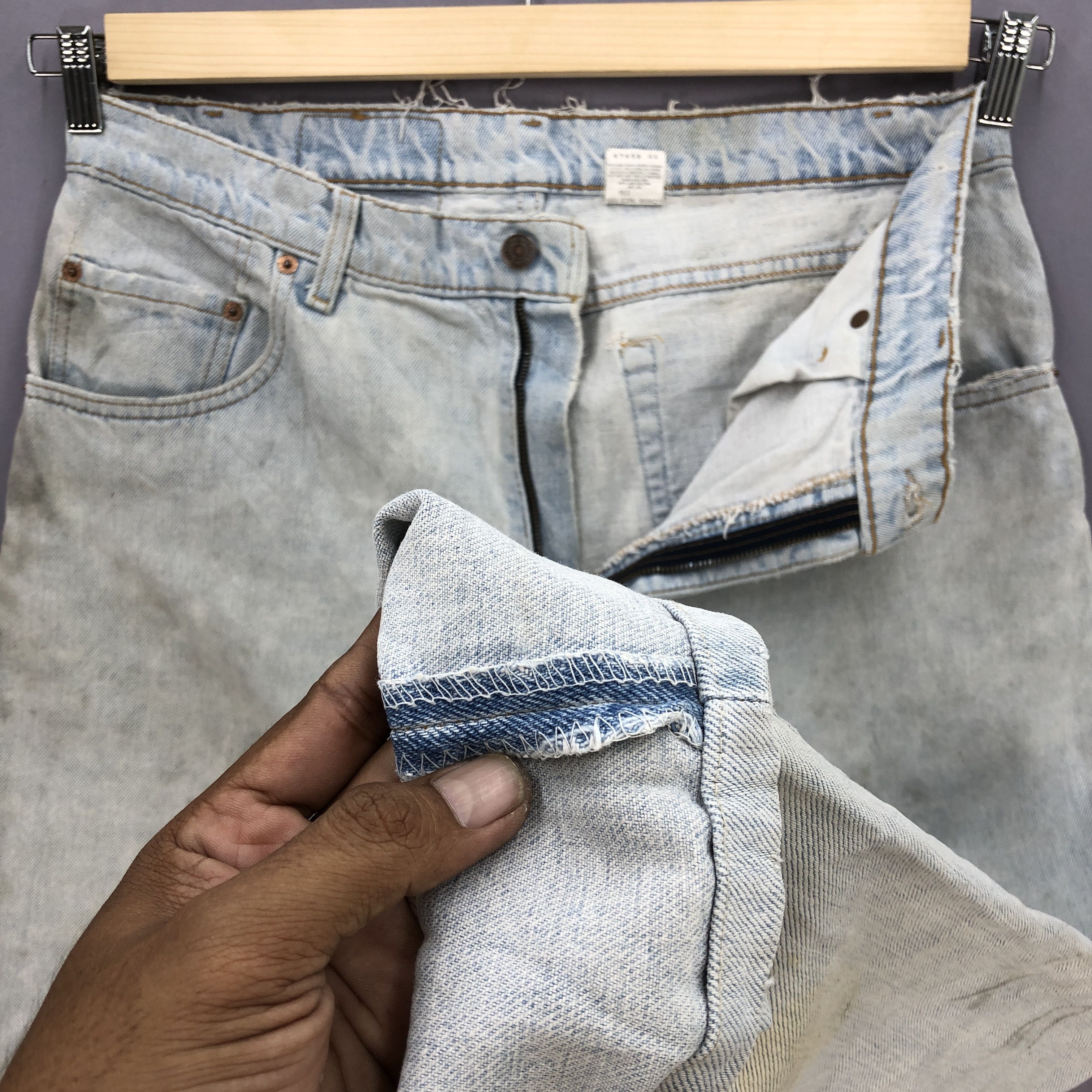Levi's Vintage Levis Sun Faded Blue Jeans Levi's Mechanic Denim Size US 34 / EU 50 - 8 Thumbnail