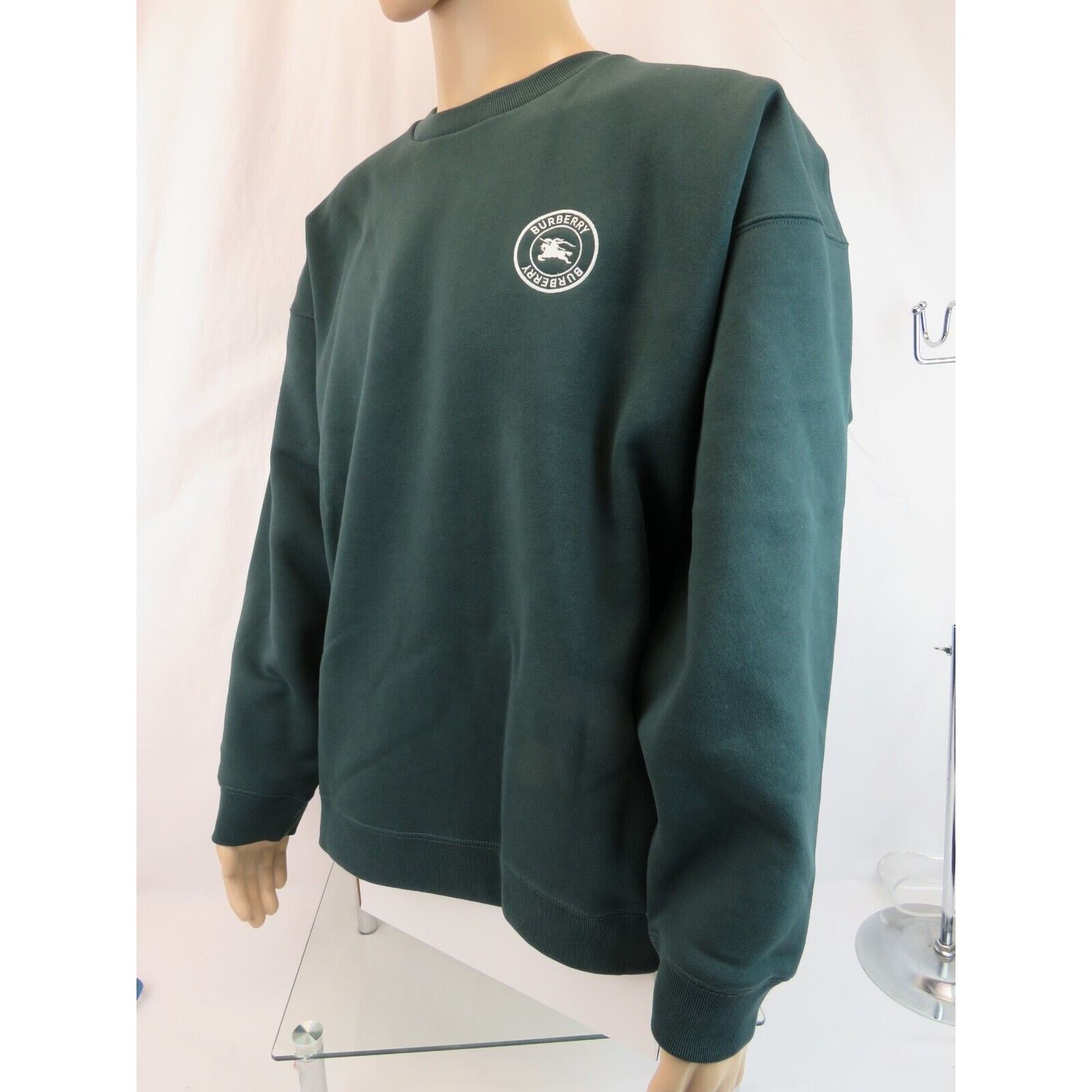 Burberry REYLIEGH GREEN COTTON WHITE KNIGHT LOGO PULLOVER SWEATER XXL Size US XXL / EU 58 / 5 - 6 Thumbnail
