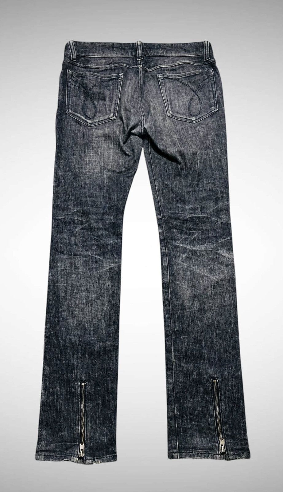 If Six Was Nine Rico (Zip RIRI) Punk Gothic Skinny Jeans Size US 32 / EU 48 - 2 Thumbnail