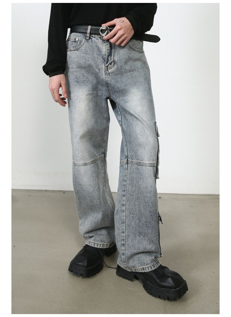 Vintage American street street loose straight leg cargo jeans Size US 32 / EU 48 - 2 Thumbnail