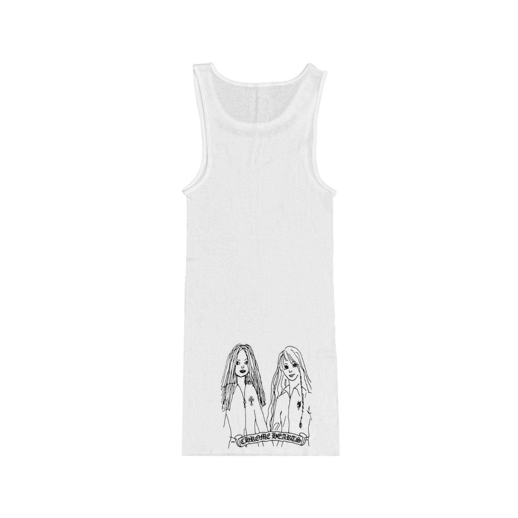 Chrome Hearts Chrome Hearts Neck Logo Miyumi Sisters White Tank Top Size S / US 4 / IT 40 - 1 Thumbnail