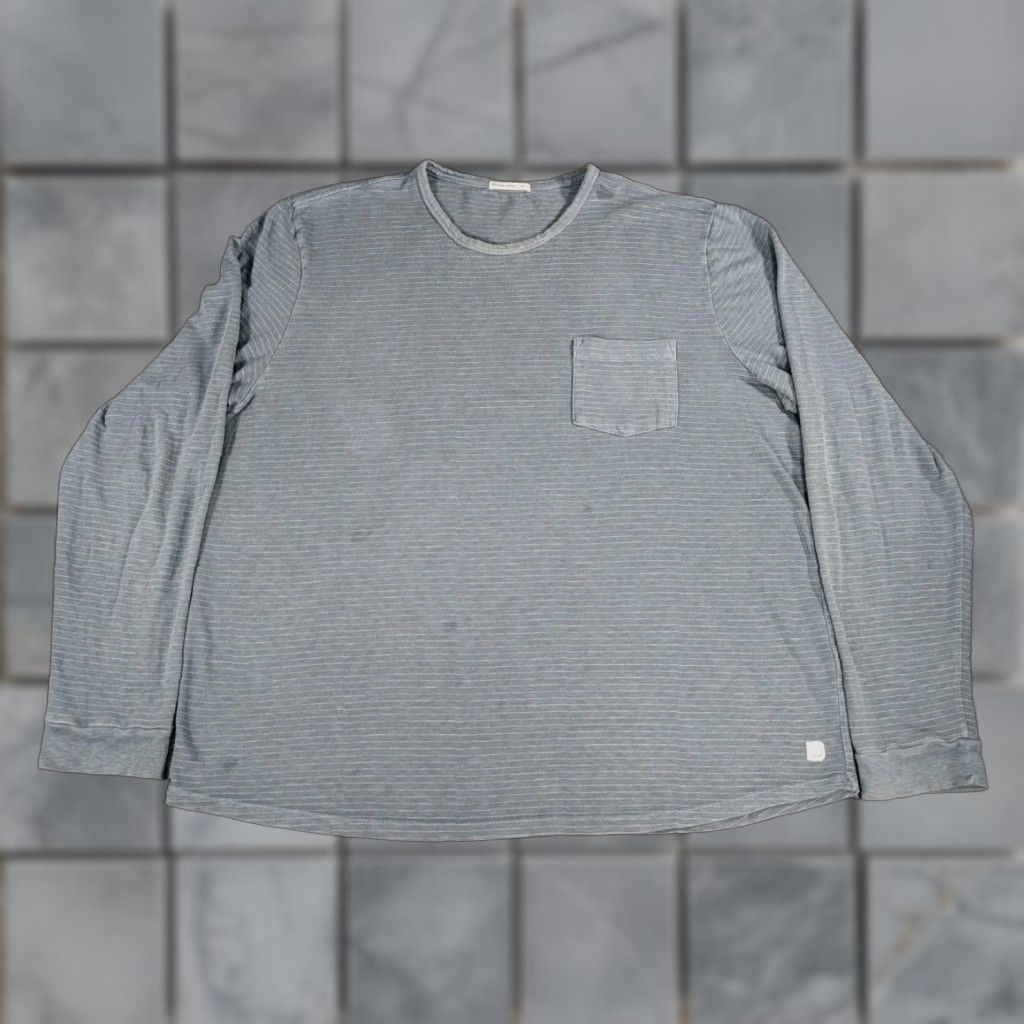 Marine Layer Marine Layer Shirt Men’s 2XL Long Sleeve Striped Navy Blue Henley Casual Pullover Lightweight Stretch Cotton Polyester Accents Logo Button Size US XXL / EU 58 / 5 - 1 Thumbnail