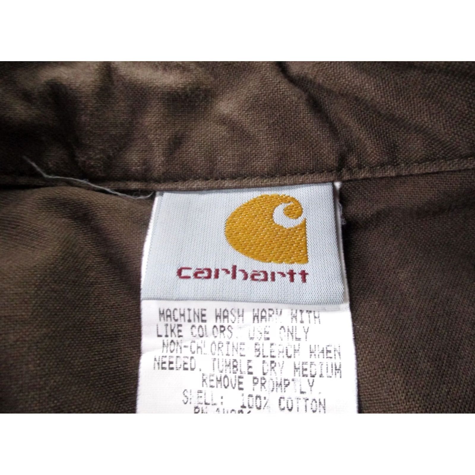 Carhartt Carhartt Shirt Mens XLT Brown Workwear Outdoors USA Made 90s Logo Button-Up Long Sleeve VINTAGE Size US XL / EU 56 / 4 - 6 Thumbnail
