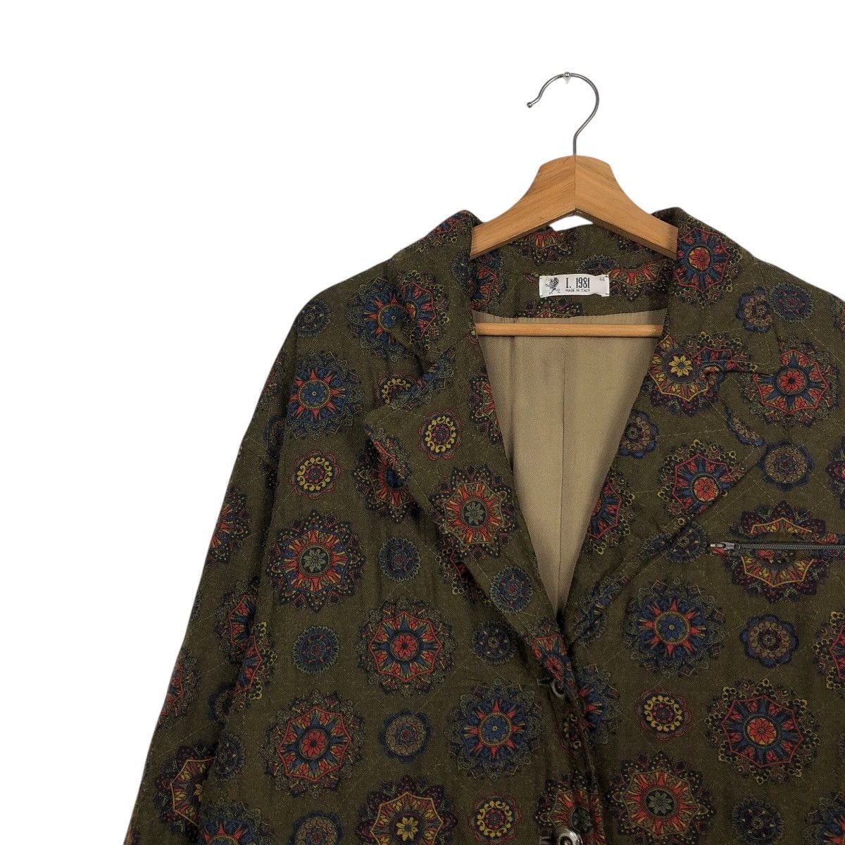 Vintage Button Jacket FullPrint Floral I 1981 Made in Italy