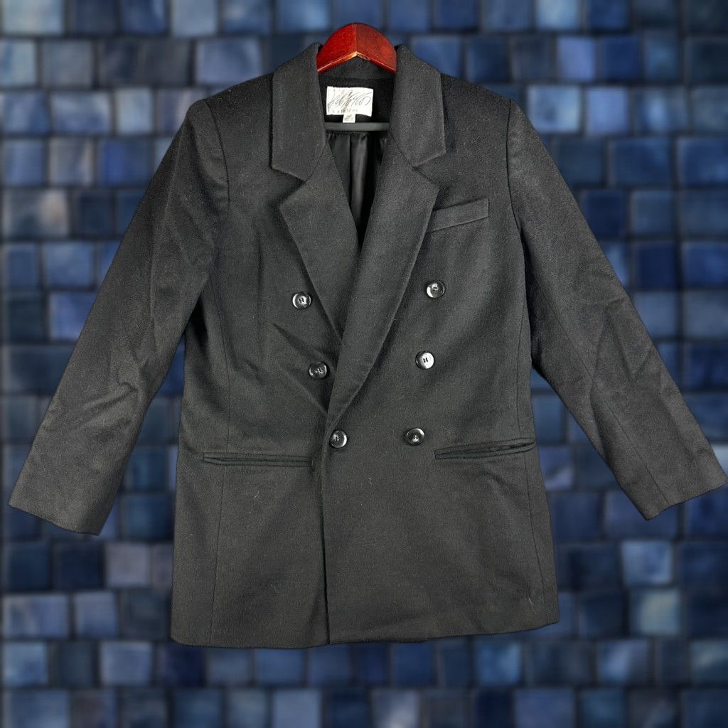 Lord & Taylor Lord & Taylor Jacket Blazer Womens 8P Petite Black Wool Cashmere Lined Pockets Vintage No Size M / US 6-8 / IT 42-44 - 1 Thumbnail