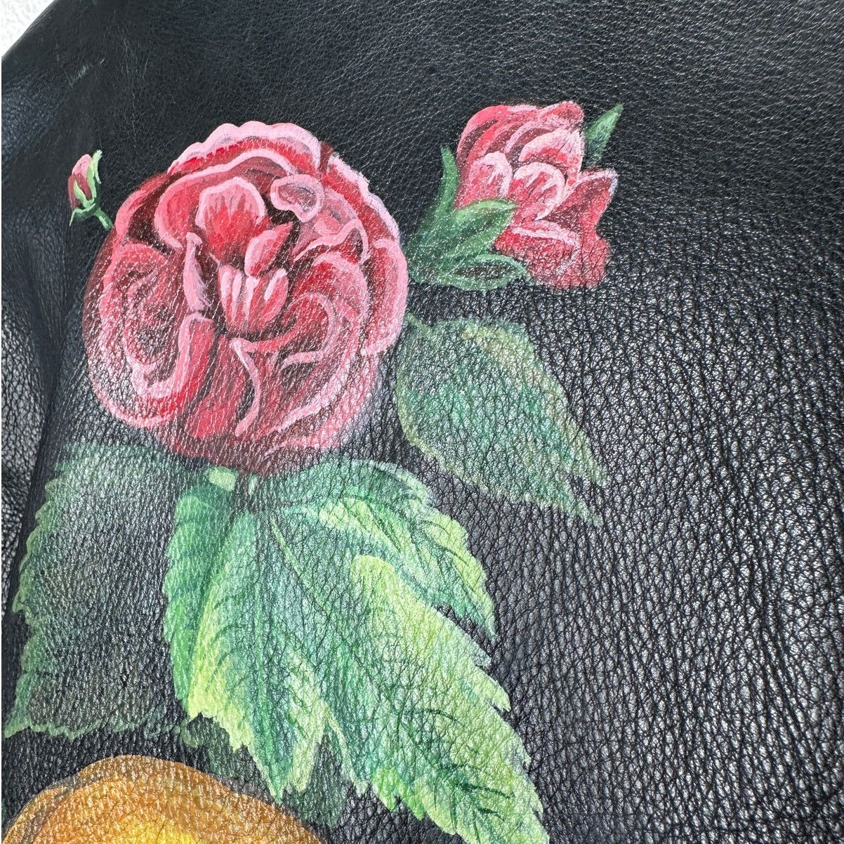 Libertine Libertine Hand-Painted Floral Skull Black Leather Jacket M Size M / US 6-8 / IT 42-44 - 13 Thumbnail