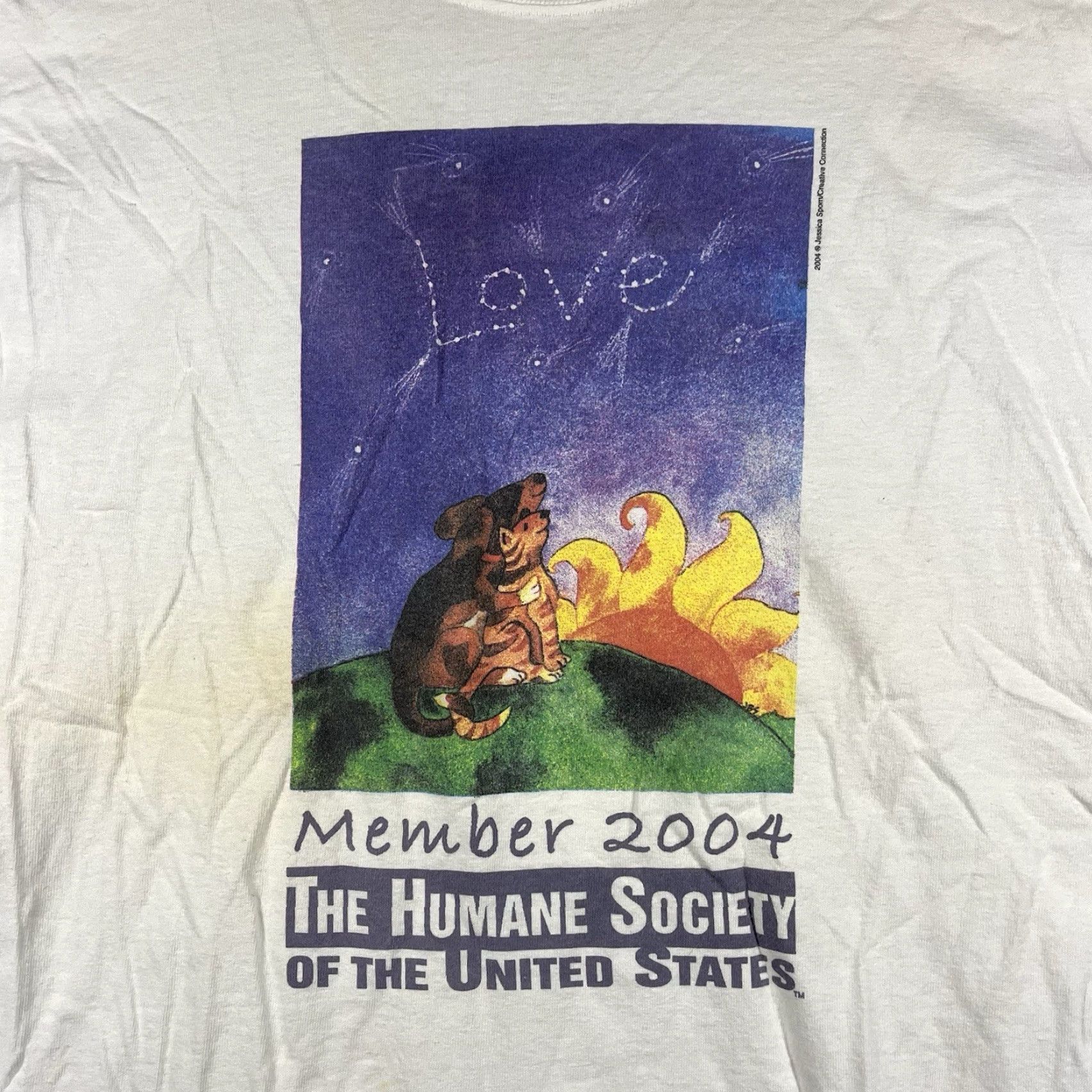 Vintage VINTAGE The Humane Society Love Cat Dog T Shirt Size US L / EU 52-54 / 3 - 2 Thumbnail