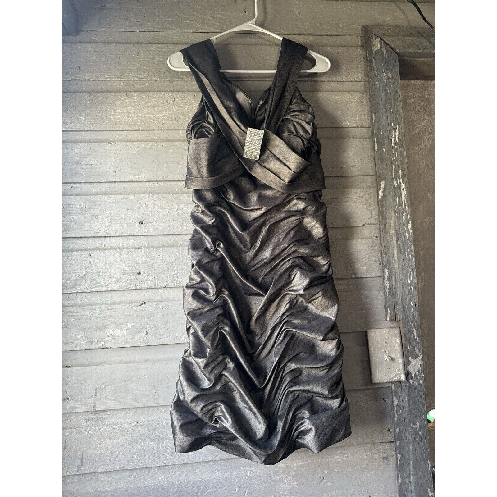 Other David’s Bridal Dress Satin Cachet Dress Formal Wedding Cockt Size XL / US 12-14 / IT 48-50 - 7 Thumbnail
