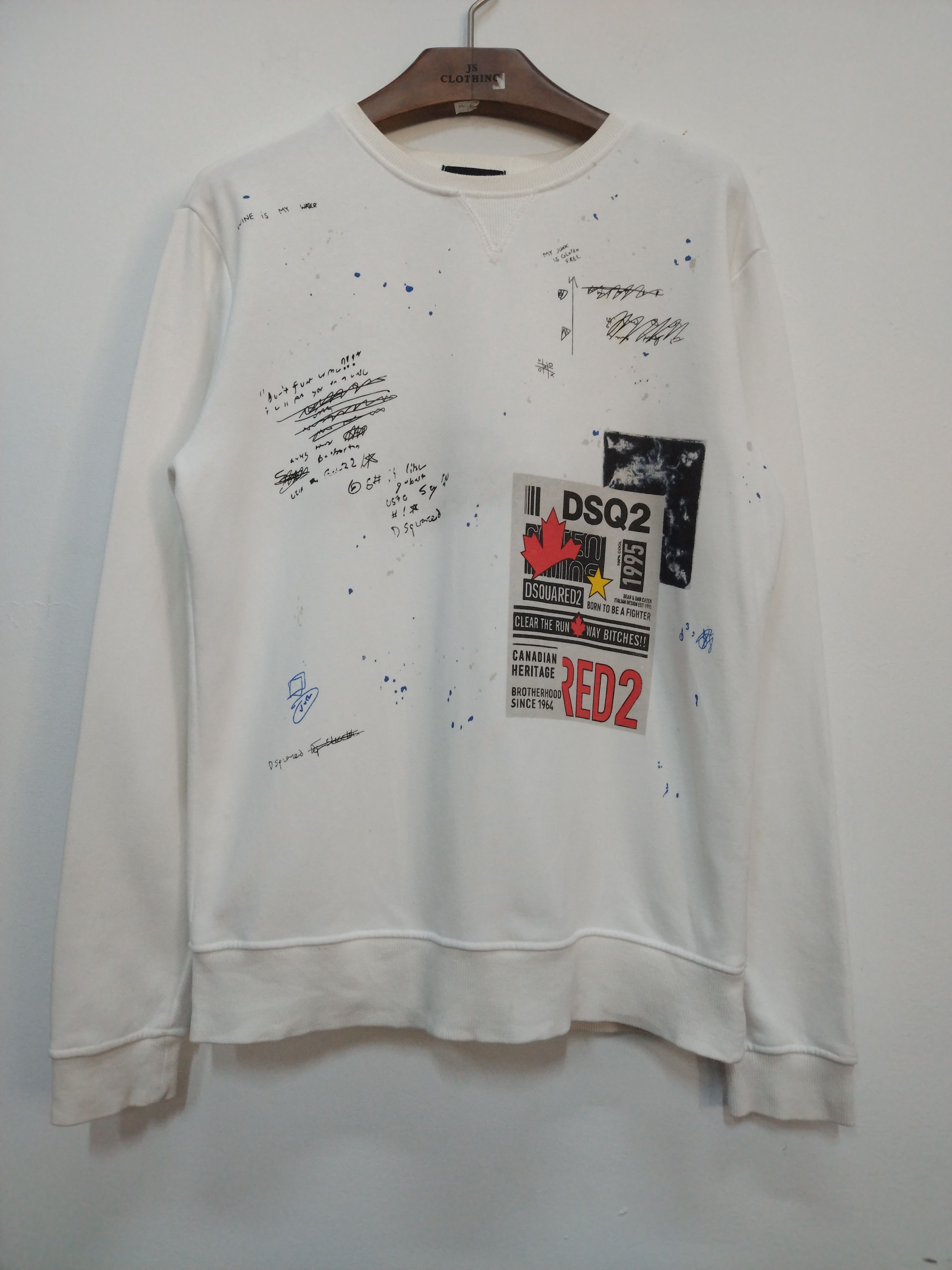 Dsquared2 × If Six Was Nine RARE DESIGN DSQUARED2 GRAFFITI SWEATSHIRT Size US L / EU 52-54 / 3 - 1 Thumbnail