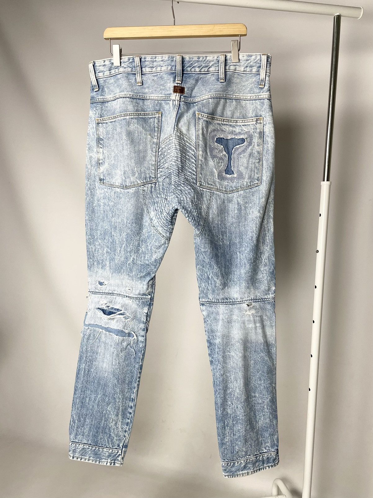 G-Star G-Star RAW 5620 3D Tapered Distressed Skinny Denim Jeans Size US 34 / EU 50 - 2 Thumbnail
