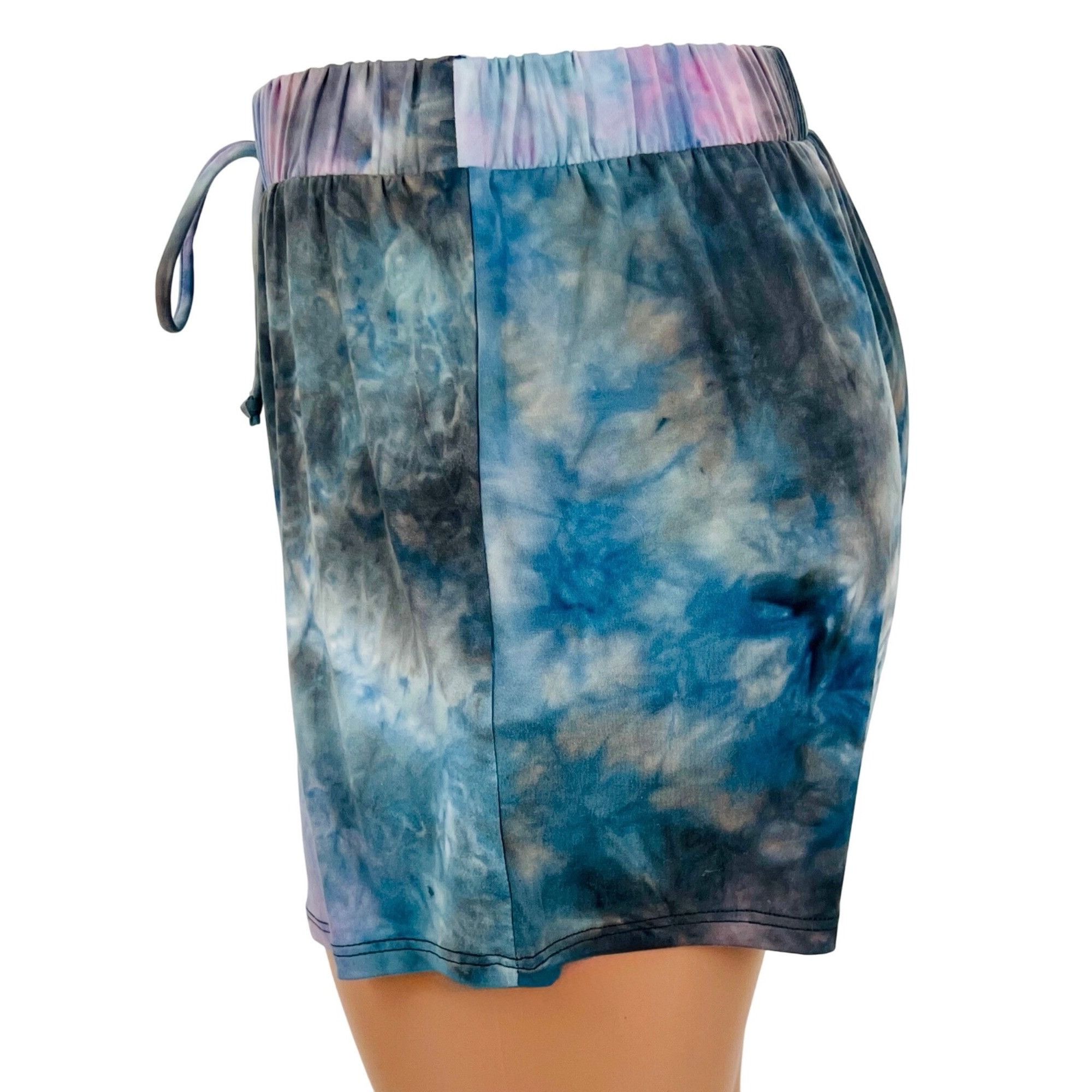 Other NWT Tie Dye Cropped Hoodie & Shorts 2 Piece Set | Athleisure Size L / US 10 / IT 46 - 11 Thumbnail