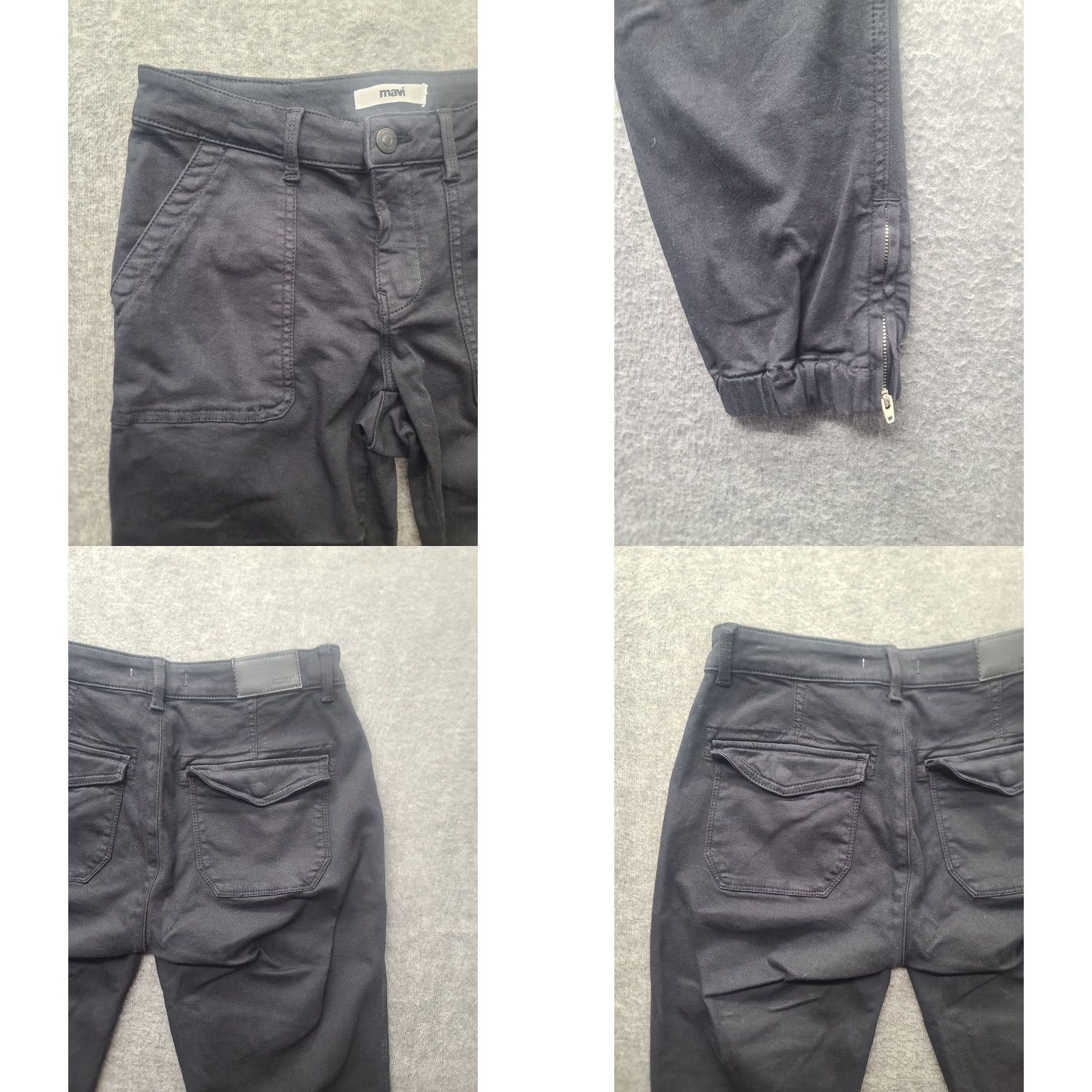 Mavi Mavi Pants Womens 26x29 Slim Cargo Utility Ankle Zip Pockets Mid Rise Twill Black Slim Fit Regular Size 26" / US 2 / IT 38 - 8 Thumbnail