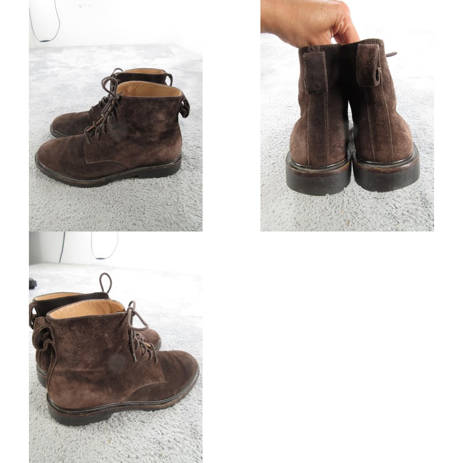 Koio KOIO Boots Mens Brown Combat Size Suede Lace Ankle Lug Sole Made Italy Size US 9 / EU 42 - 10 Thumbnail