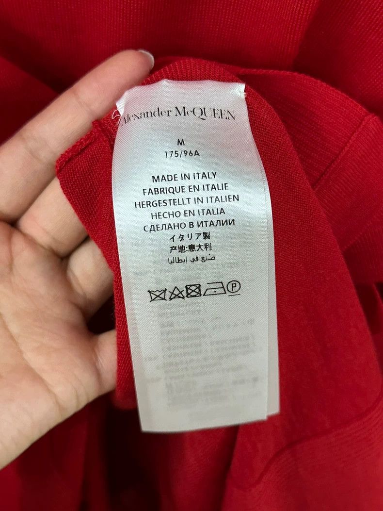 Alexander McQueen Alexander Mcqueen Red irregular fake two-piece knitted shi Size M / US 6-8 / IT 42-44 - 6 Thumbnail