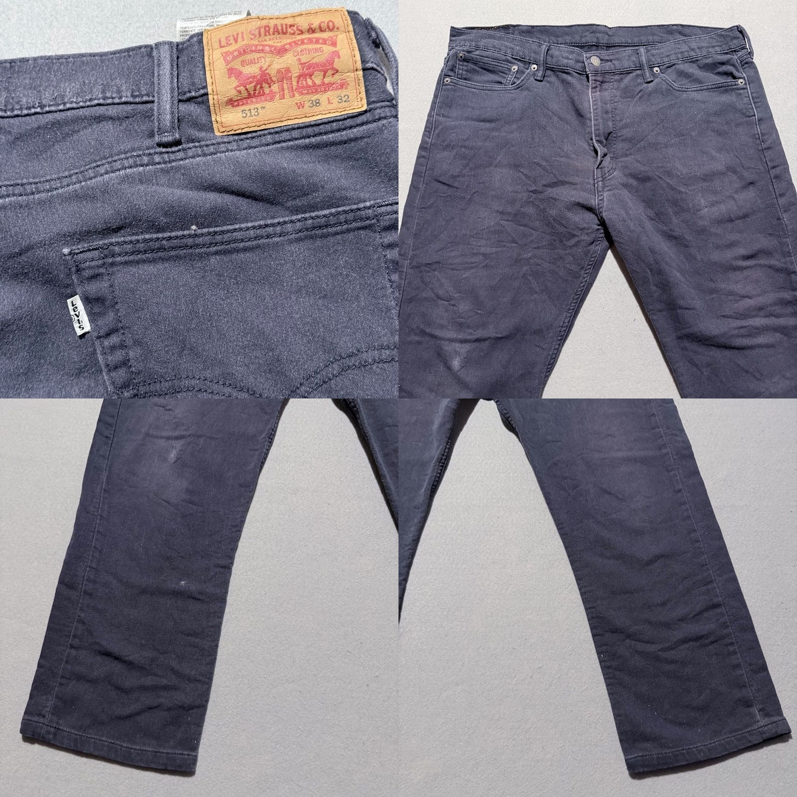 Levi's Levi's 513 Jeans Men Charcoal Gray Denim Straight Leg 38x32 Regular Waist 5-Pocket Logo City Vintage: No Size US 38 / EU 54 - 8 Thumbnail