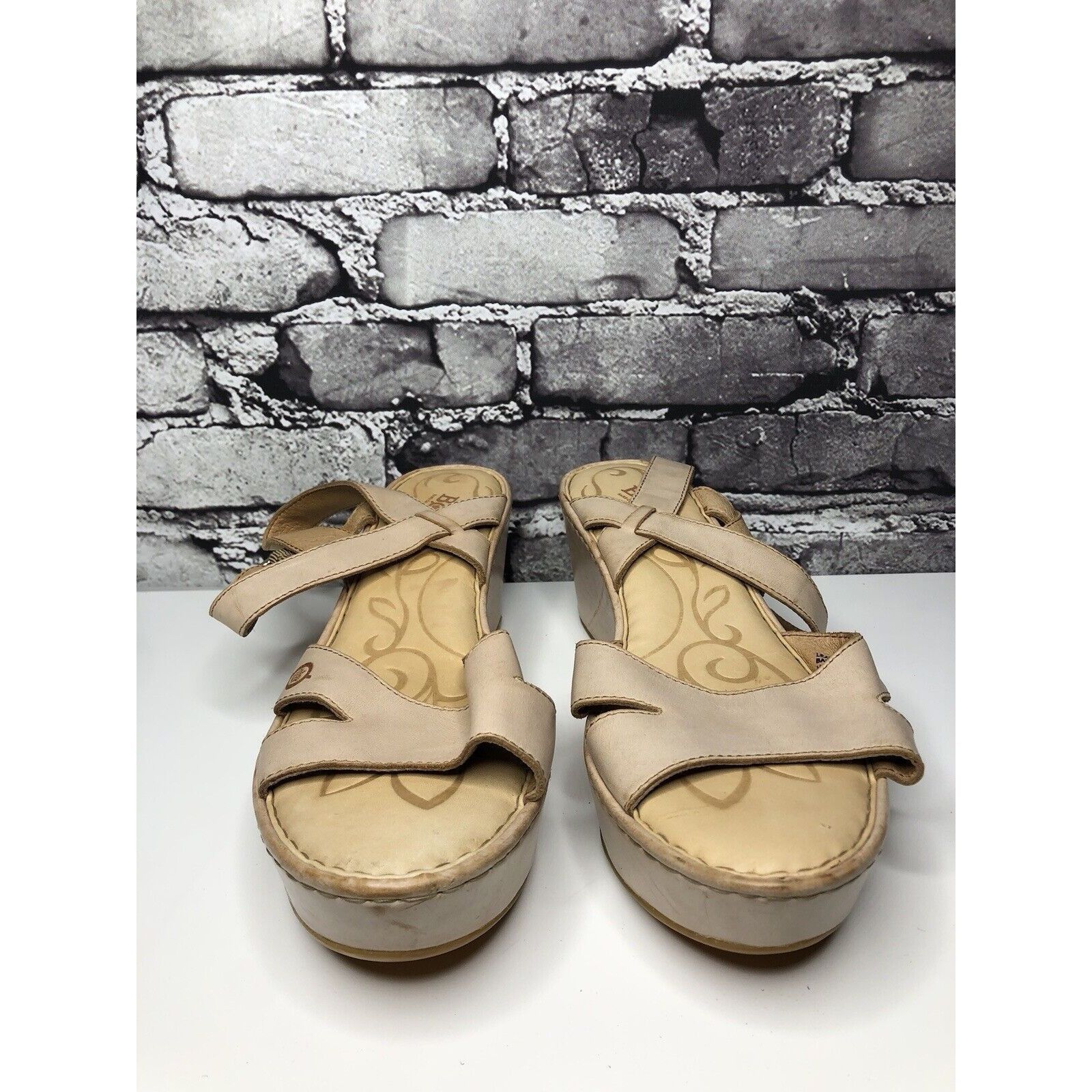 Born Born Light Pink Leather Platform High Wedge Strap Sandals Wo Size US 11 / IT 41 - 21 Thumbnail