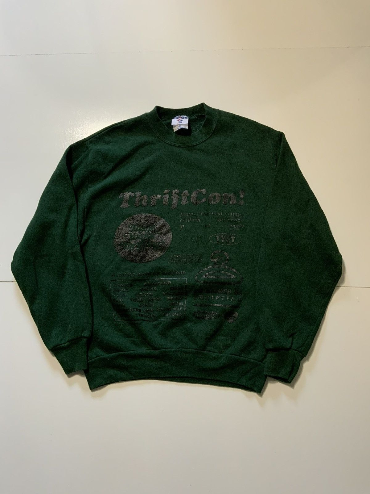 Jerzees ThriftCon Thank You For Thrifting TYFT Crewneck Sweatshirt Size US M / EU 48-50 / 2 - 1 Thumbnail