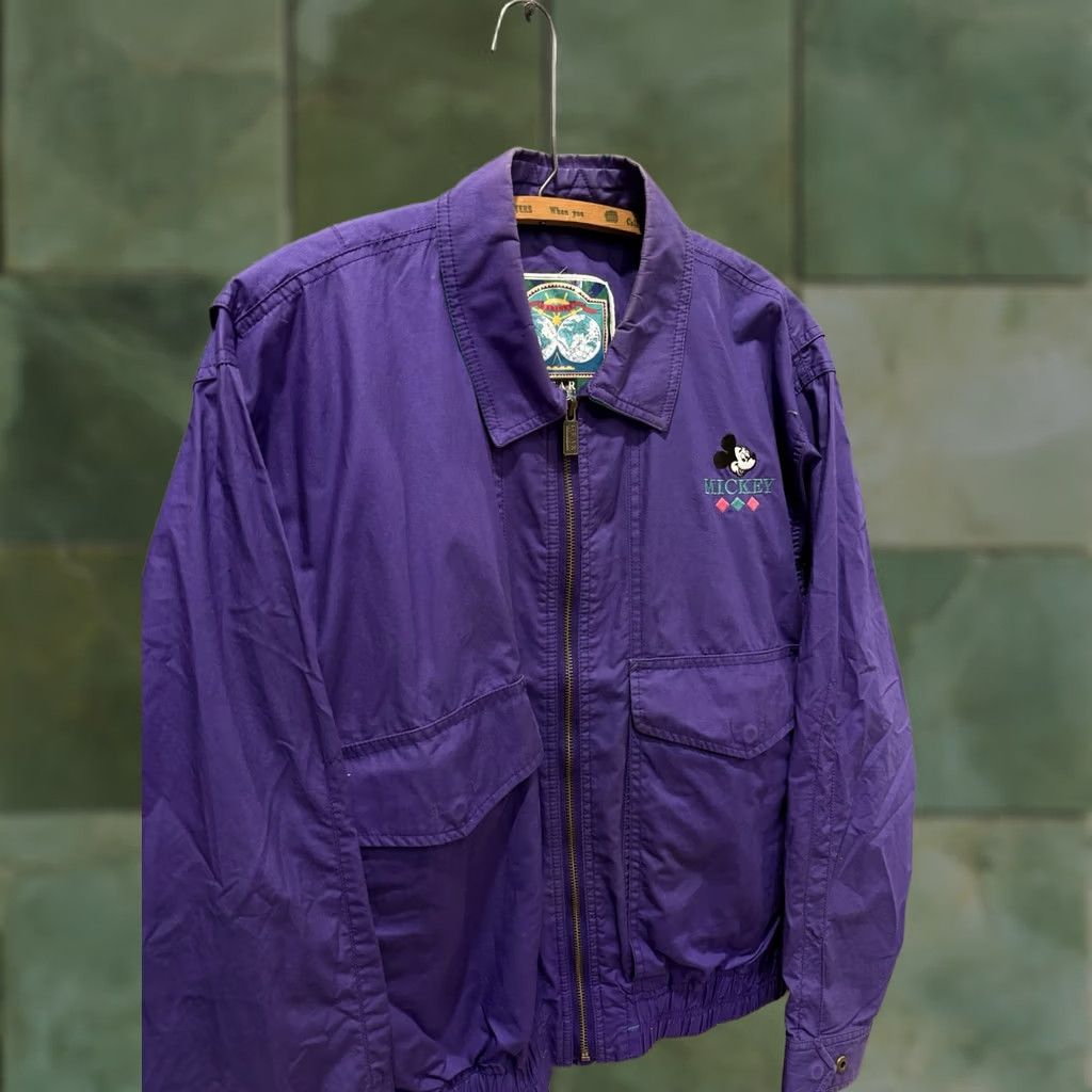 Disney VINTAGE Mickey Mouse Purple Bomber Jacket Mens S 90s Disney Jacket Purple Bomber 90s Mens Size US S / EU 44-46 / 1 - 1 Thumbnail
