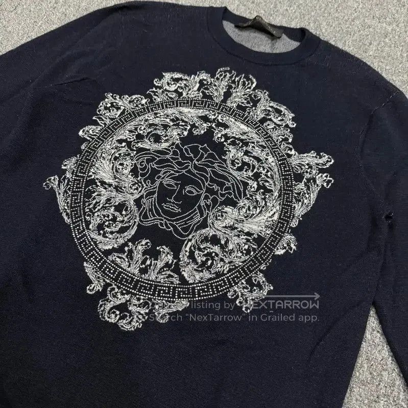 Versace Versace Black Cotton Pullover Sweater for Men . Size US S / EU 44-46 / 1 - 3 Thumbnail