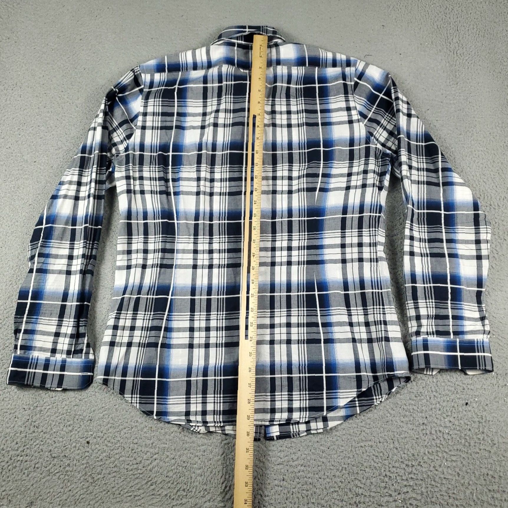 Express VINTAGE Express Shirt Mens Size Medium Blue Plaid Fitted Button Up Long Sleeve Size US M / EU 48-50 / 2 - 3 Thumbnail