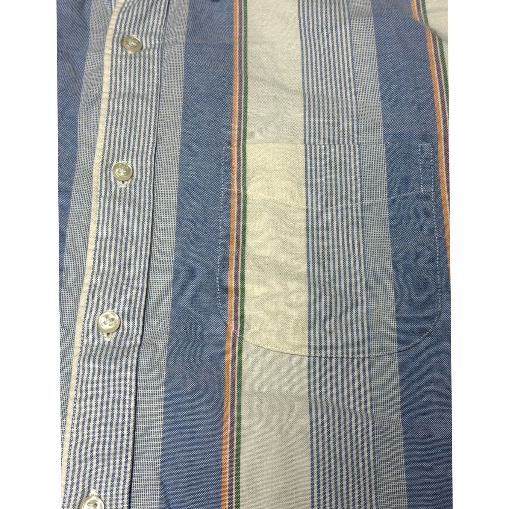 J.Crew J.Crew Broken-In Oxford Shirt Mens M Slim Fit Blue Striped Organic Cotton Shirt Size US M / EU 48-50 / 2 - 2 Thumbnail