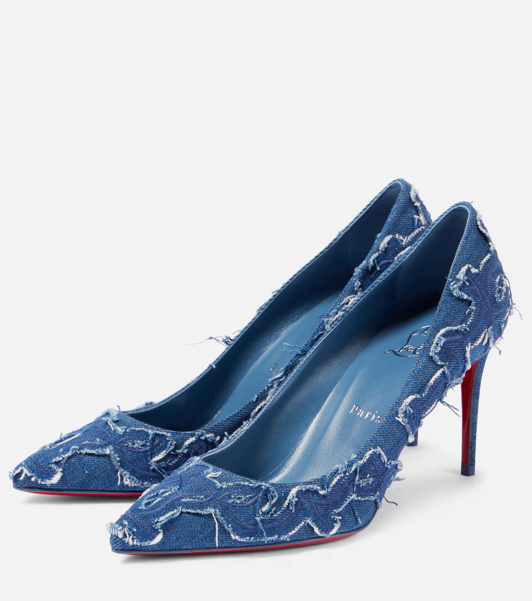 Christian Louboutin o1s1wg110925 Heels in Denim Size US 11.5 / IT 41.5 - 3 Thumbnail