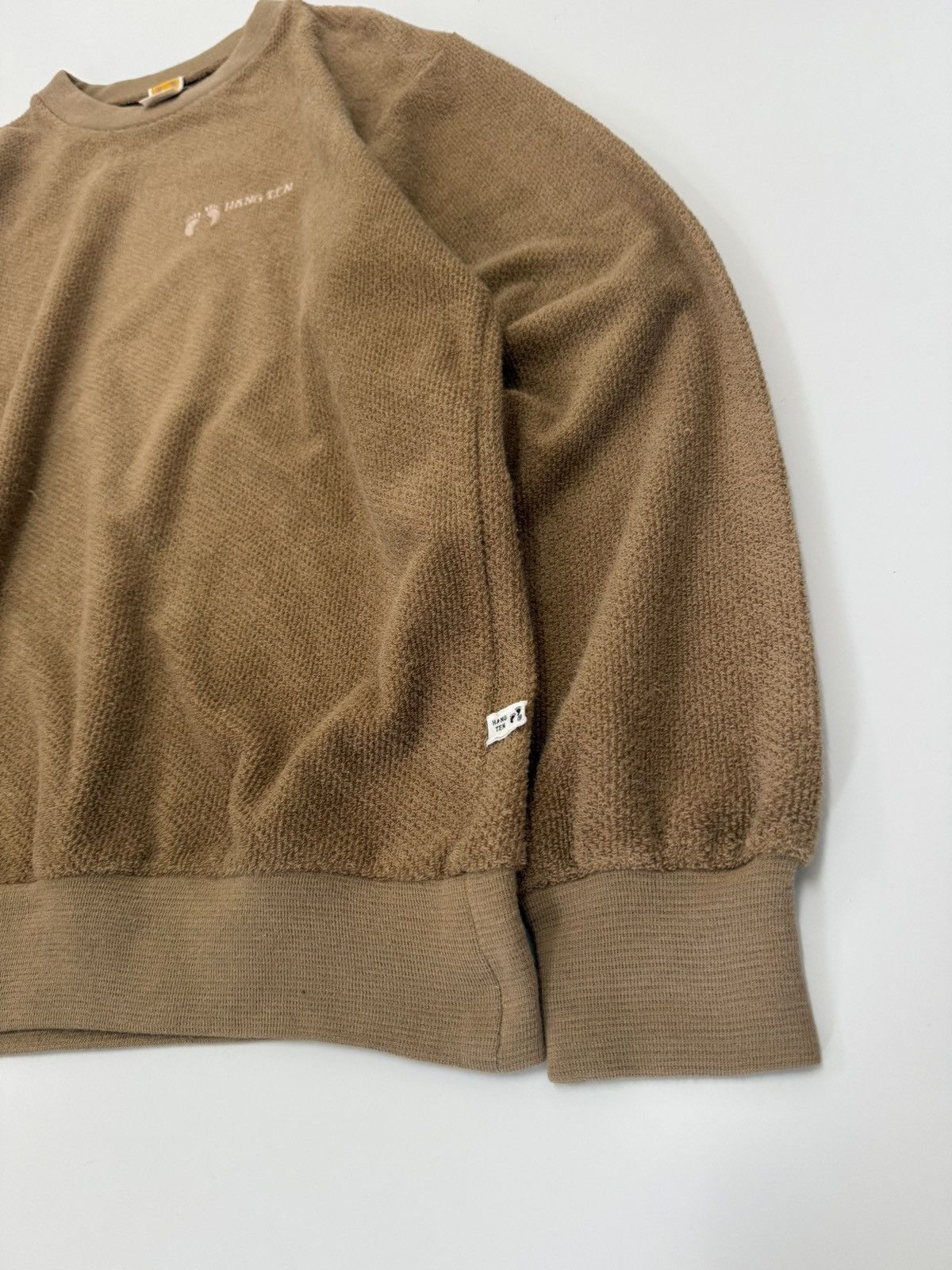 Hang Ten 🔥 80's Hang Ten Surf Brown Roundneck Velour Sweatshirt - L Size US S / EU 44-46 / 1 - 2 Thumbnail