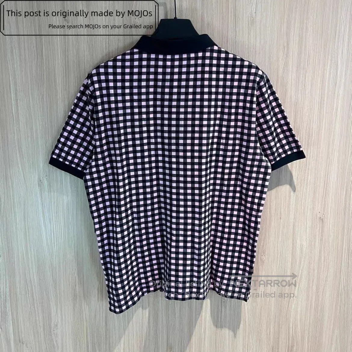 Prada Prada triangle label black pink plaid polo. Size US XL / EU 56 / 4 - 2 Thumbnail