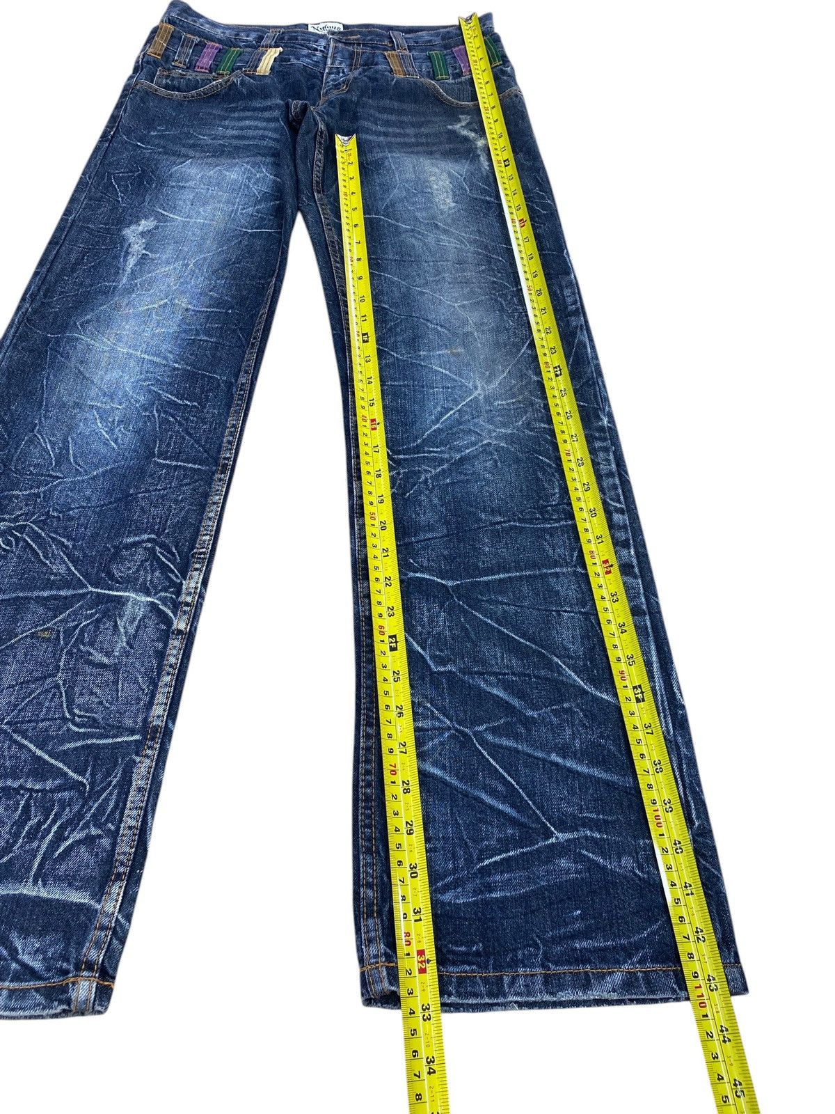 Japanese Brand Nylaus Acid Wash Thunnder Style Straight Cut Jeans Size US 32 / EU 48 - 6 Thumbnail