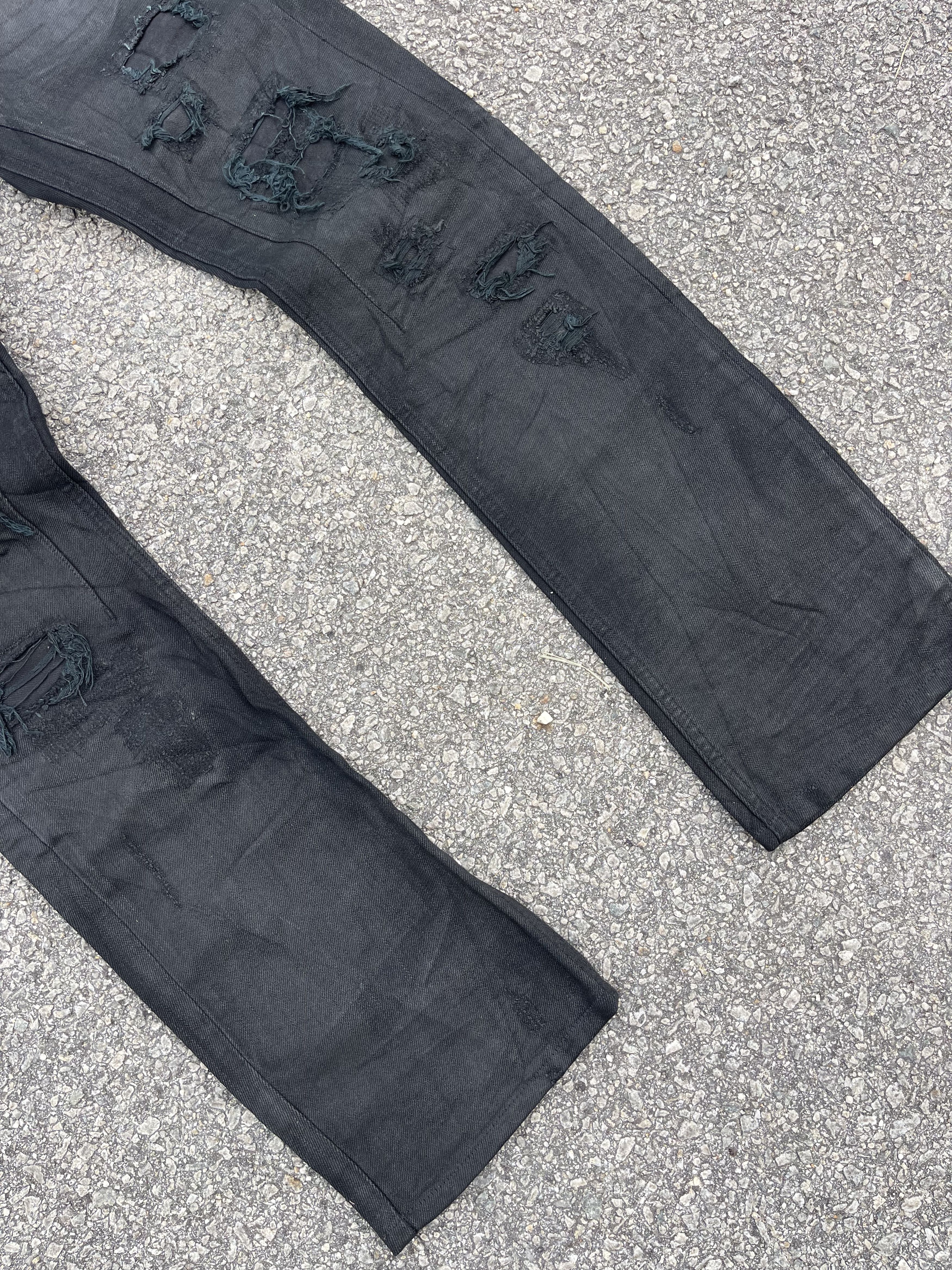GOSTAR DE FUGA × JACKROSE × Le Grande Bleu (L.G.B.) Luv Maison Black Waxed Oil Distressed Slim Fit Size US 31 - 5 Thumbnail