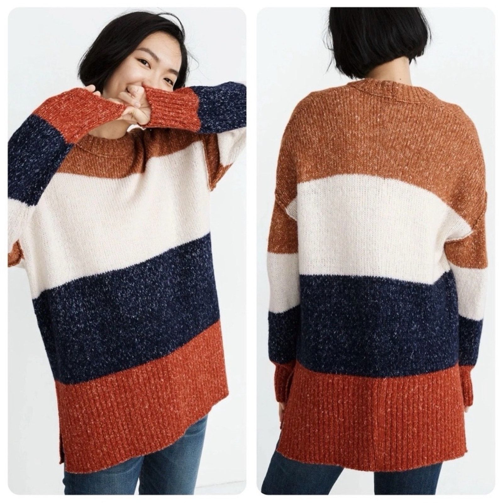Madewell Madewell Striped AlpacaBlend Tunic Knit Sweater Womens Small Size S / US 4 / IT 40 - 1 Thumbnail