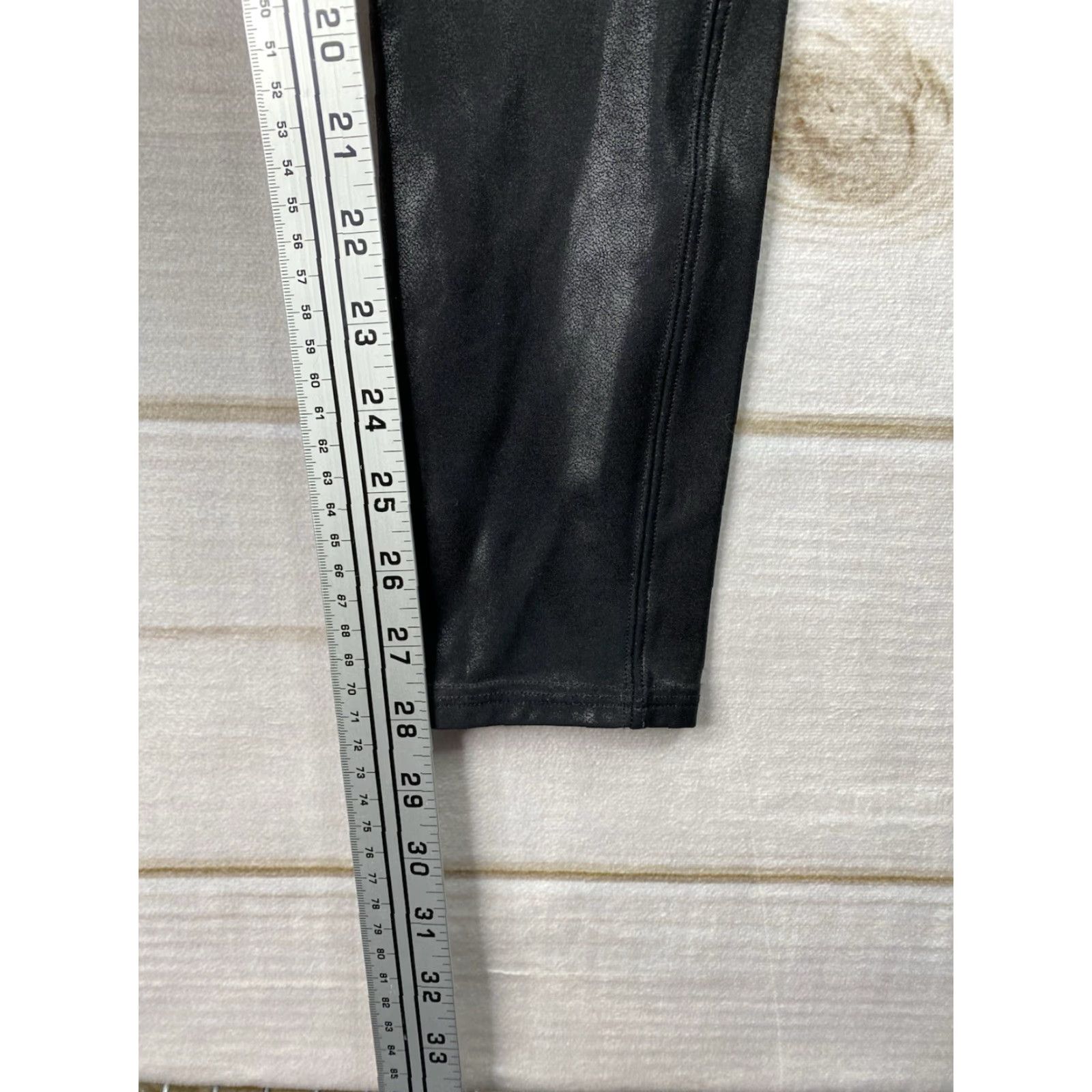 Spanx Spanx Black Faux Leather Coated Leggings Sz L High Rise Shaping Moto Legging Women Bye Size 36" / US 14 / IT 50 - 3 Thumbnail