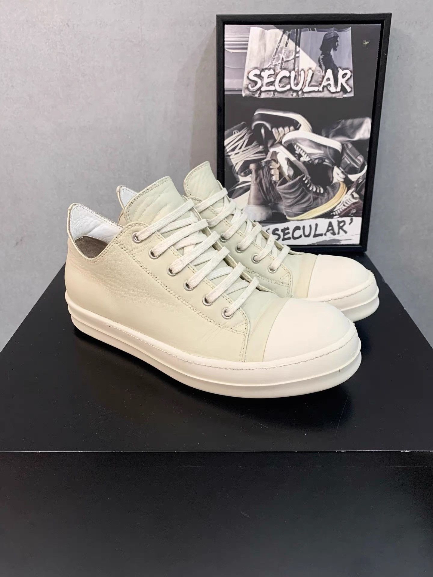 Rick Owens Rick Owens Mainline Leather Low-top Sneakers K34 Size US 8 / EU 41 - 1 Thumbnail
