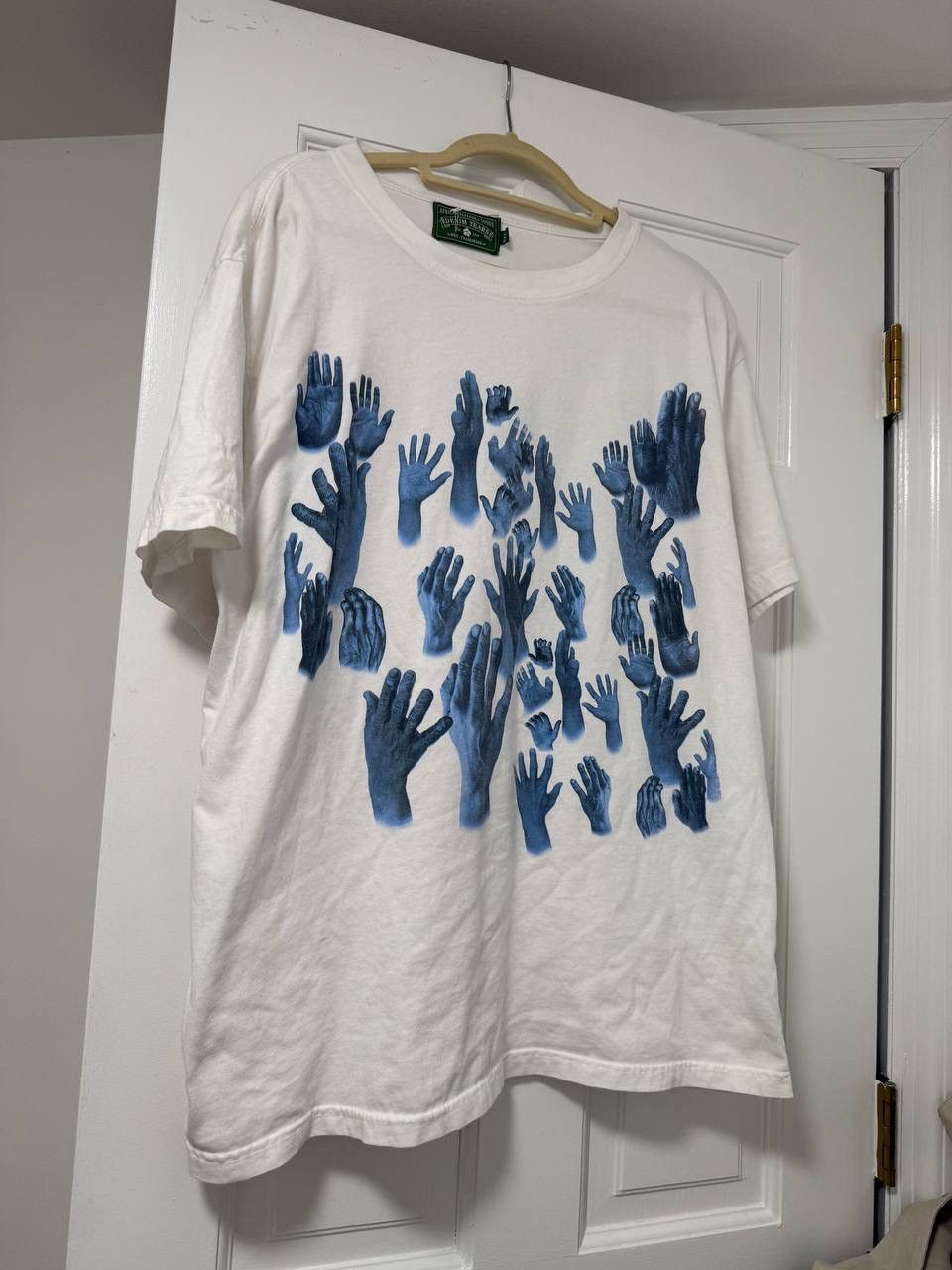 DENIM TEARS Denim Tears Indigo Hands Tee White and blue mens XXL Size US XXL / EU 58 / 5 - 1 Thumbnail