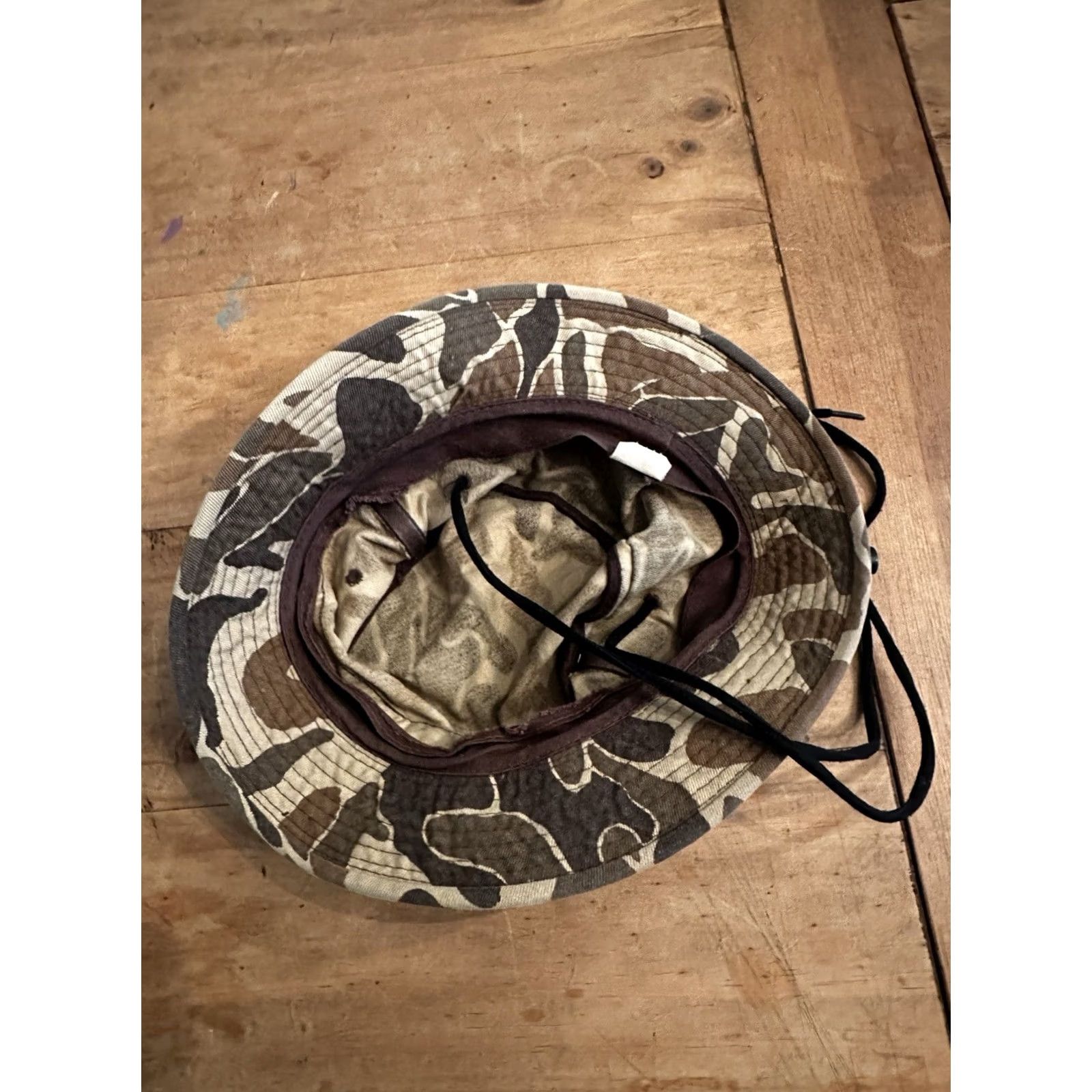 Vintage VINTAGE Laid Back Hunter’s Association Bucket Hat Camo Hat LG Brown HaT One Size Military Bucket Hat LG Brown Mens Size ONE SIZE - 5 Thumbnail
