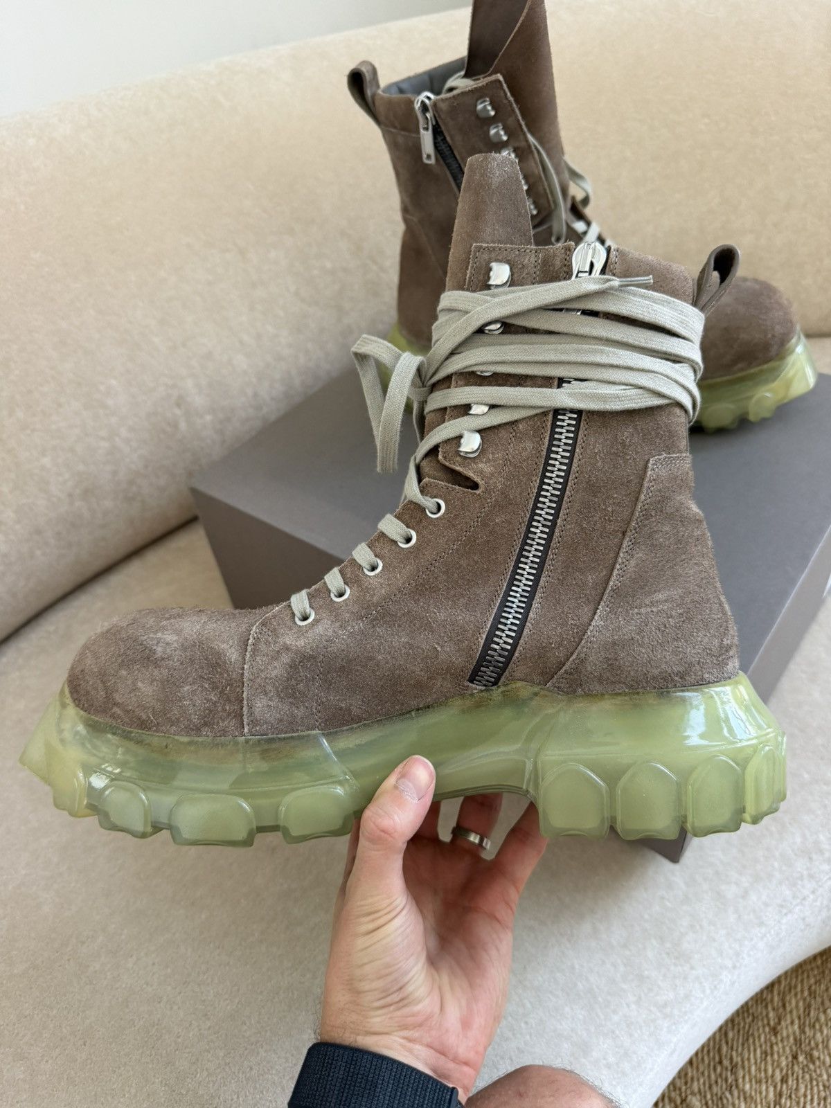 Rick Owens Rick Owens Men's Porterville Army Mega Tractor Boots