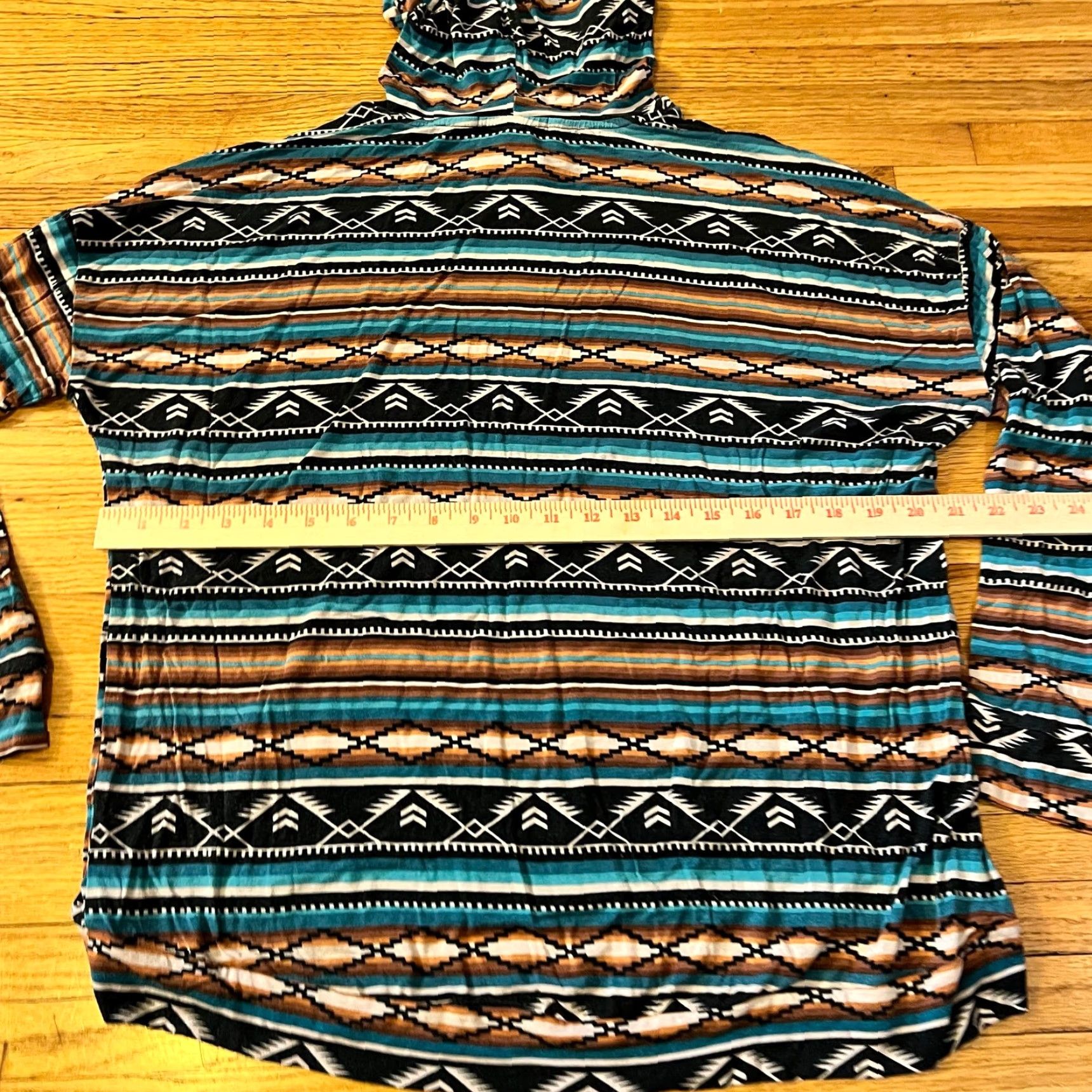 Vintage Rock and Roll Cowgirl Shirt Hoodie Womens Large Aztec Western Long Sleeve Green L Womens Pullover Regular Size L / US 10 / IT 46 - 4 Thumbnail
