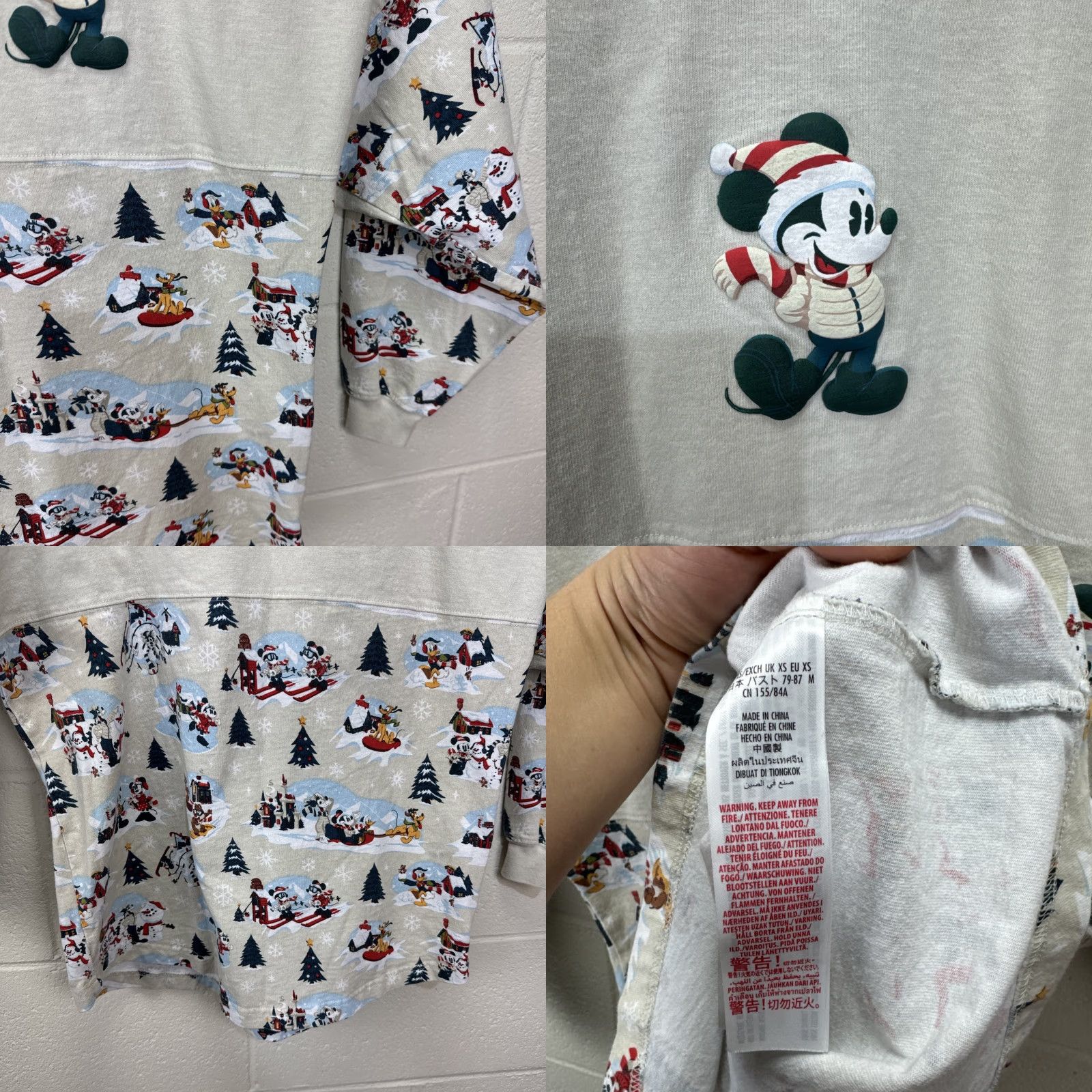 Disney Disney World Holiday Spirit Jersey Shirt Adult XS Beige Mickey Mouse Minnie Goofy Pluto Long Sleeve Casual Size XS / US 0-2 / IT 36-38 - 8 Thumbnail